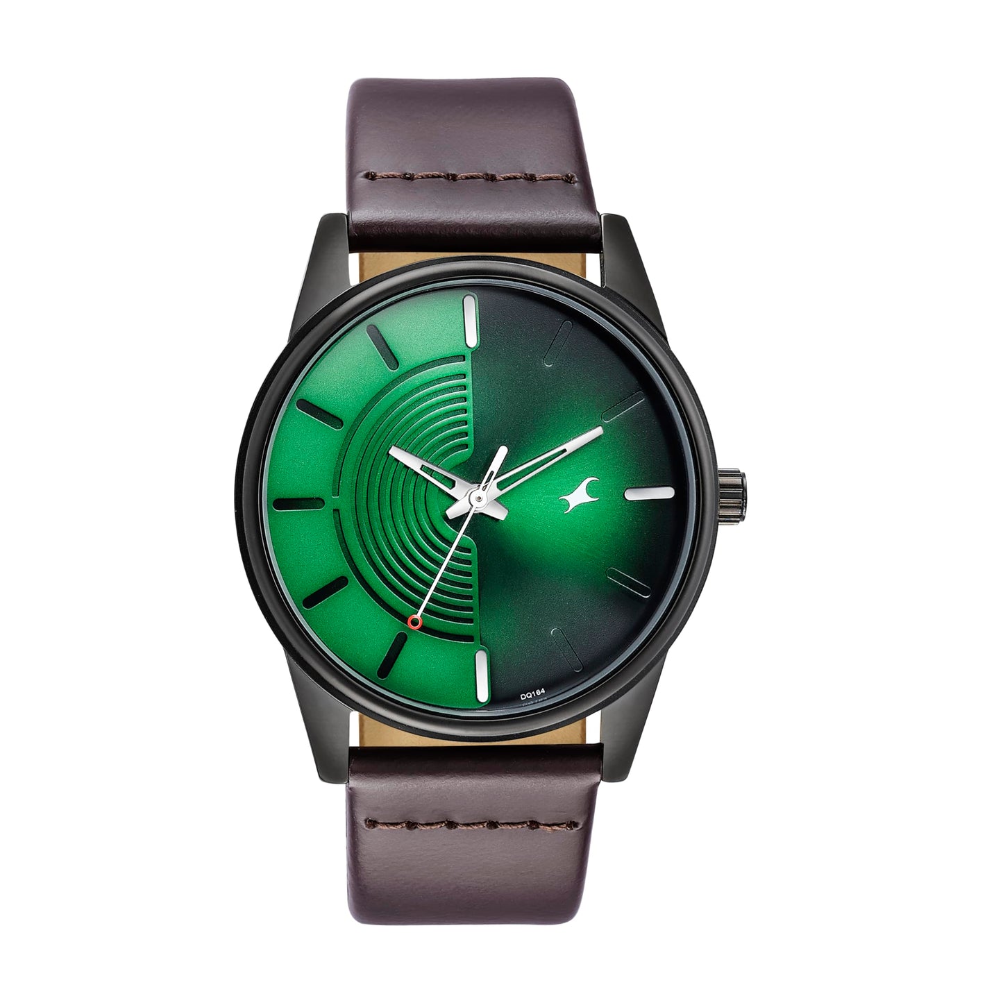 Fastrack Analog Green Dial Men's Leather Brown Band Watch-3305Nm02