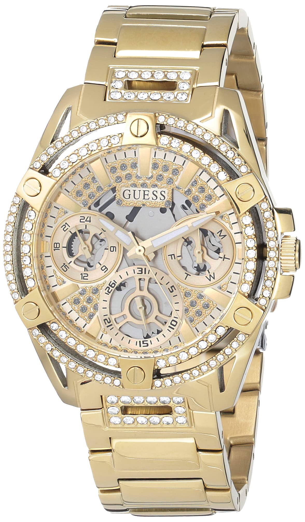 GUESS Stainless Steel Analog Beige Dial Women's Watch-Gw0464L2