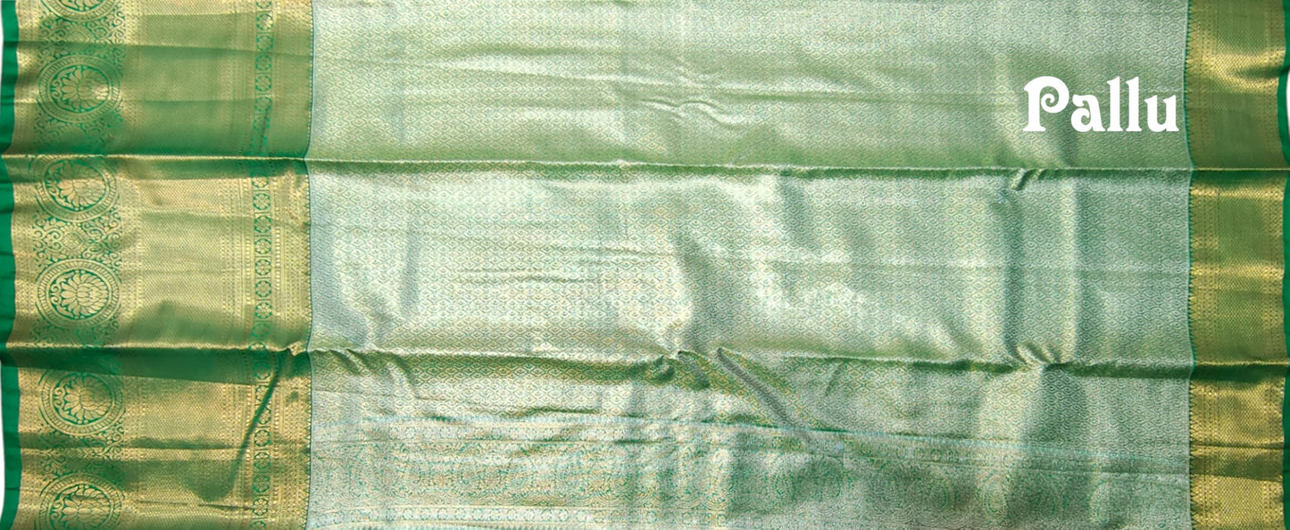 VFCollections Women's Kanchipuram Silk Pure Pattu Sarees With Blouse (VFC646-6)