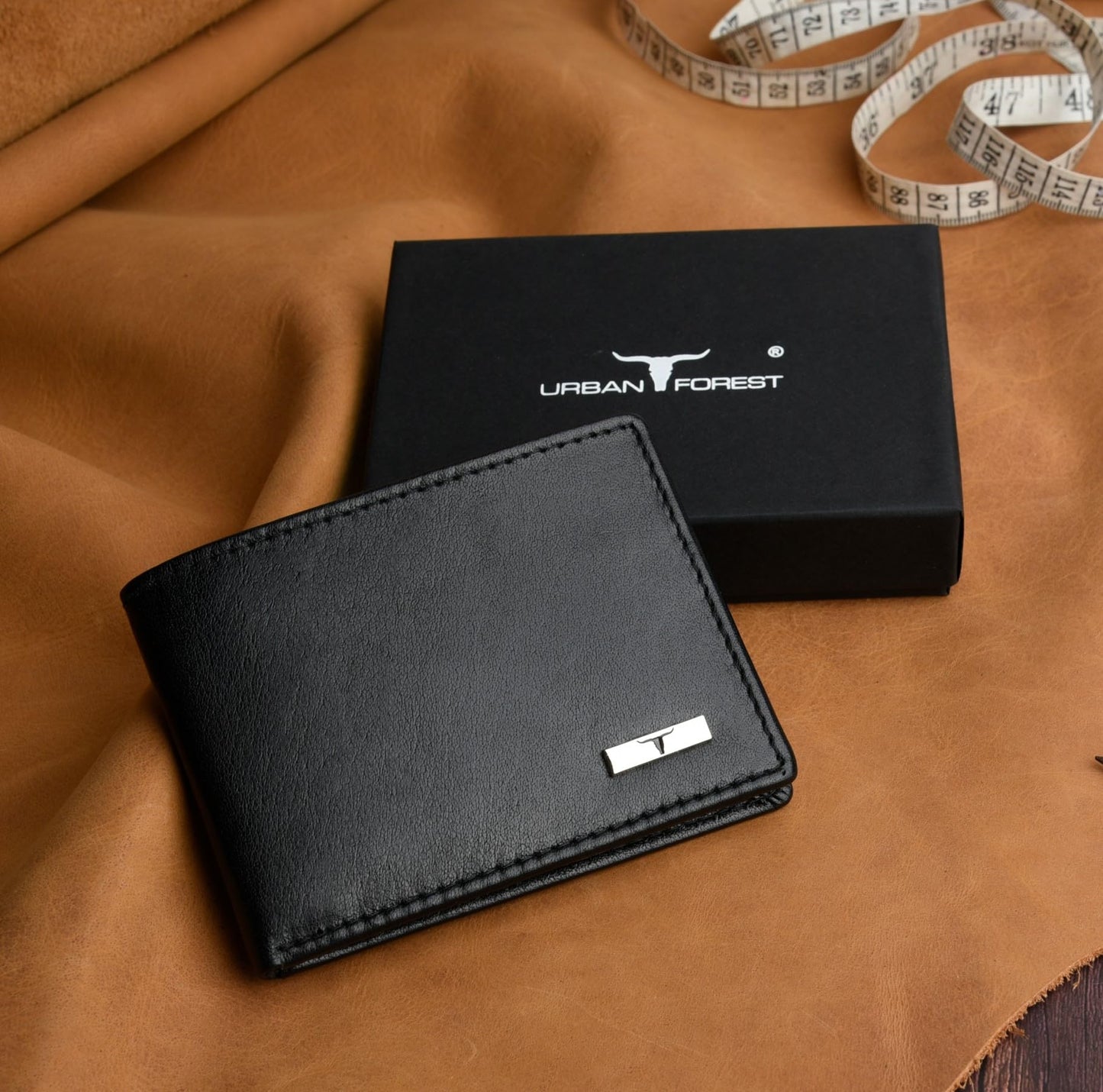 URBAN FOREST Fred Aniline Black Leather Wallet for Men