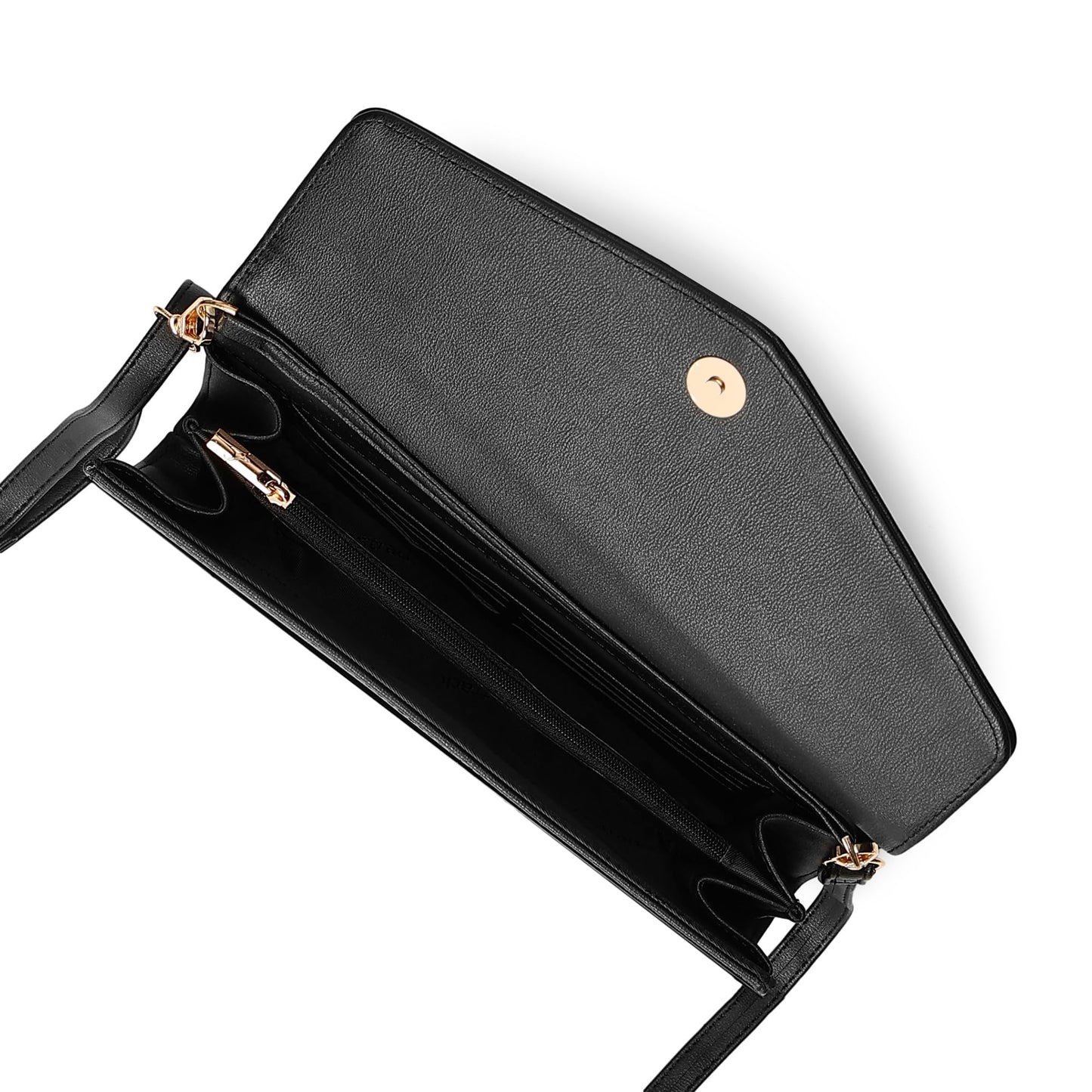 Fastrack Solid Sling Bag For Women, Girls and Ladies | with Adjustable Sling Straps | Made of Premium PU Material | Ladies Purse Handbag | Slings For Casual Carry, Black