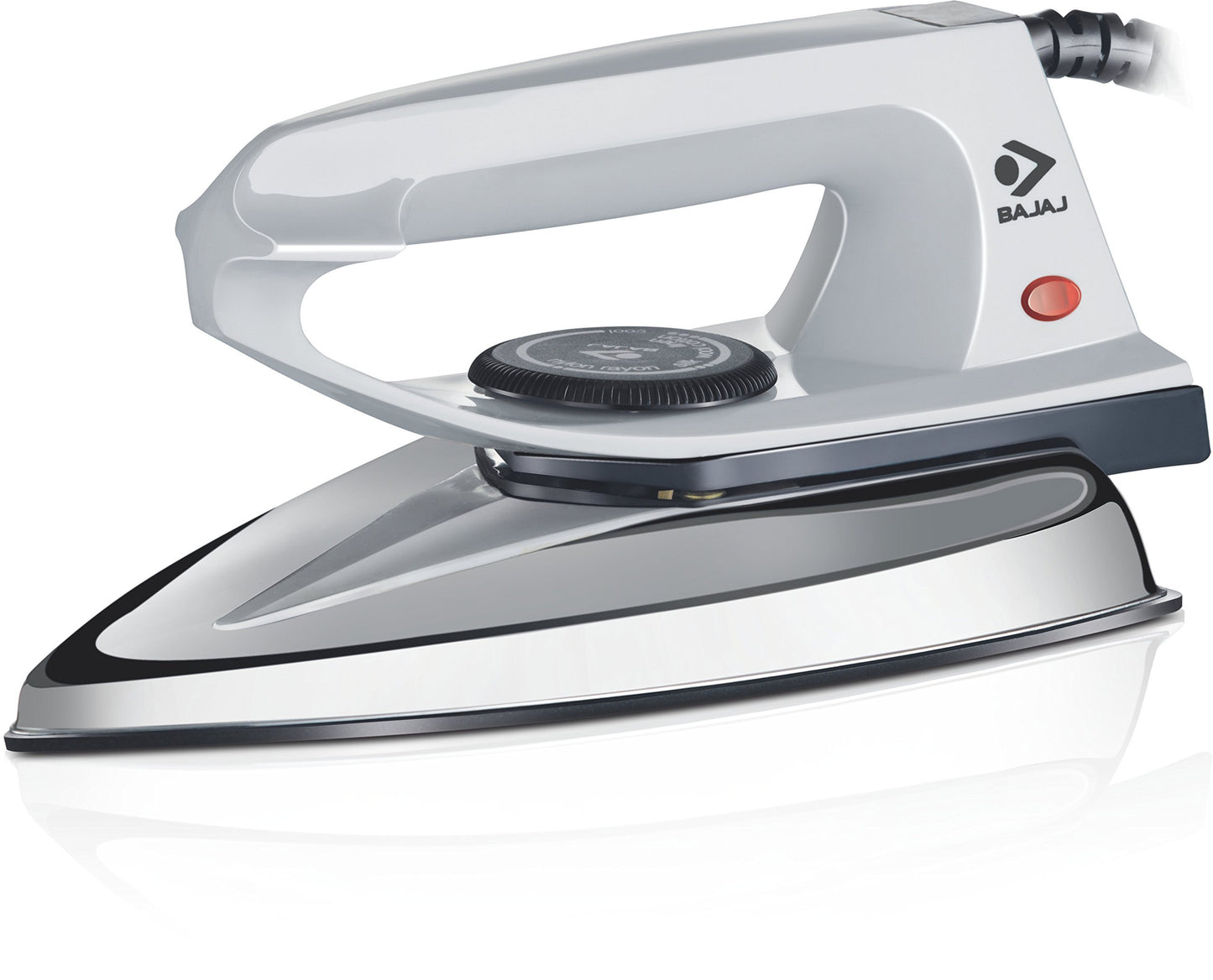 Bajaj DX 2 600-Watt Light Weight Dry Iron | Non-Stick Coated Soleplate | Anti-Bacterial Coating | 180 Degree Swivel Cord | Cool Touch Handle | 2-Yrs Warranty 【Grey】
