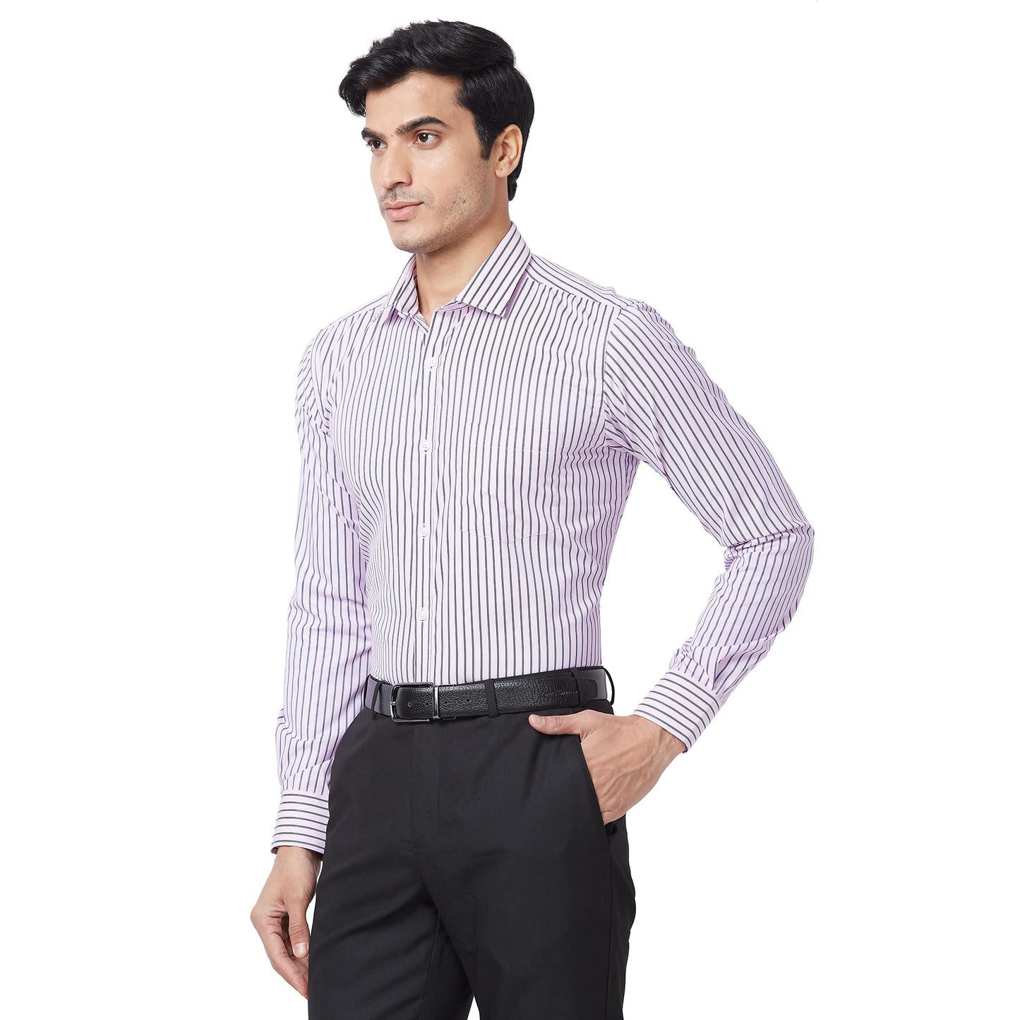 Park Avenue Men Slim Fit Solid Pattern Cotton Polyester Blend Semi Cutaway Collar | Full Sleeve Formal Shirt | Medium Red