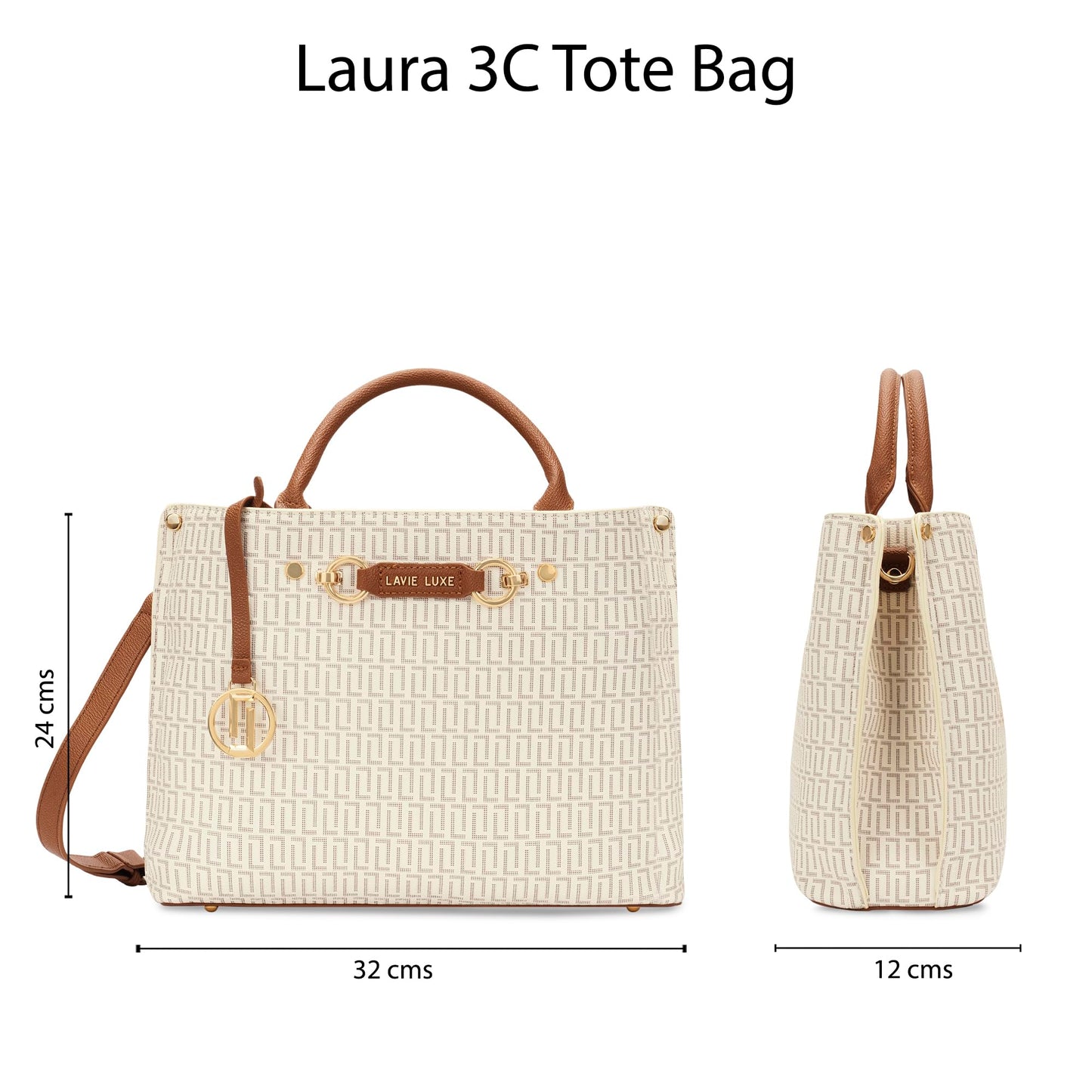 Lavie Luxe Laura 3 Compartment Tote Handbag | Tote Bag for Work | Ladies purse | Stylish Shoulder Bag | Gift for Women