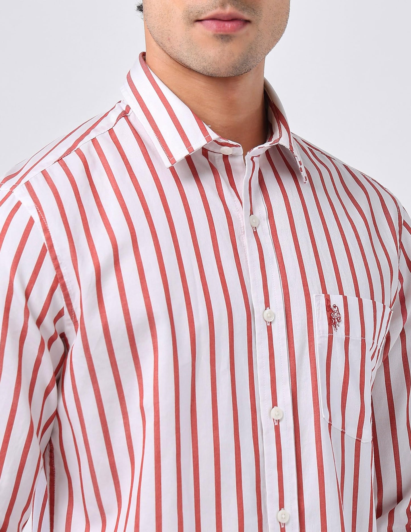 U.S.Polo Association Men's Vertical Striped 135Th Shirt