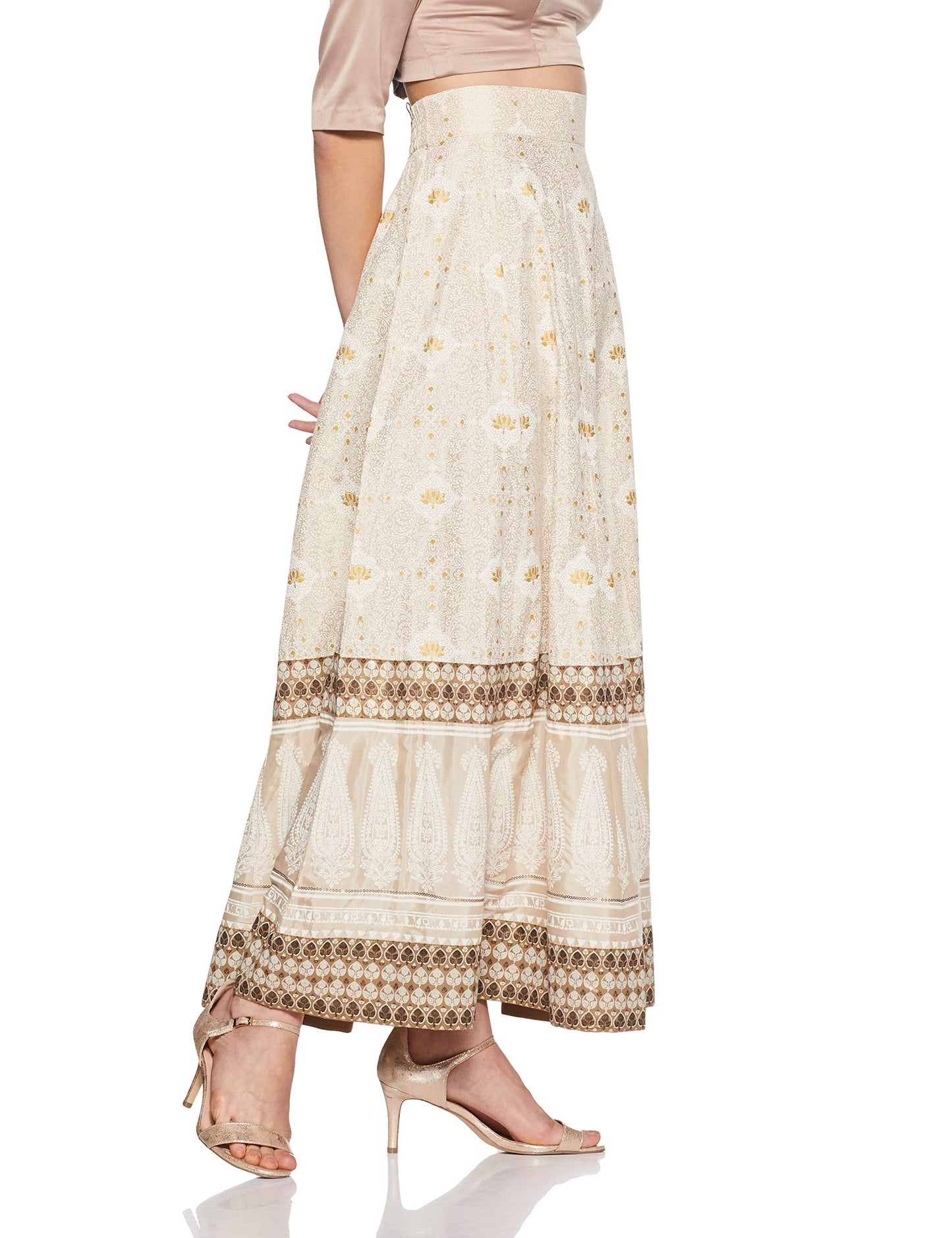 W for Women Rayon Full Skirt Off-White
