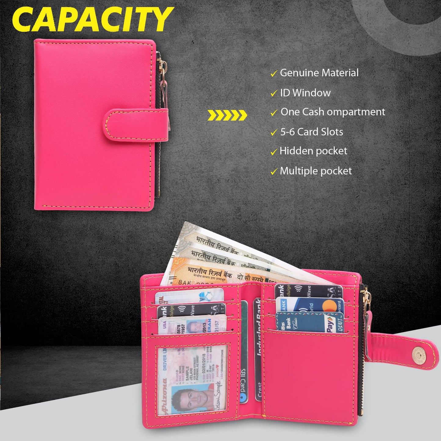 TnW Small Women's Wallet -PU Leather Multi Wallets | Credit Card Holder | Coin Purse Zipper -Small Secure Card Case/Gift Wallet for Women and Girls