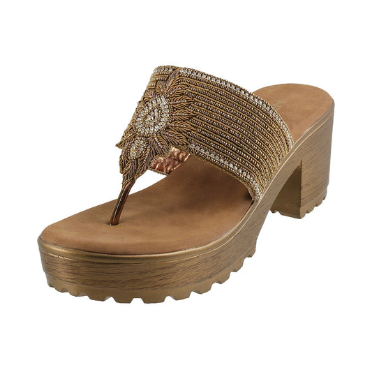 Metro Women's Gold Fashion Sandals-5 UK (38 EU) (35-2797)