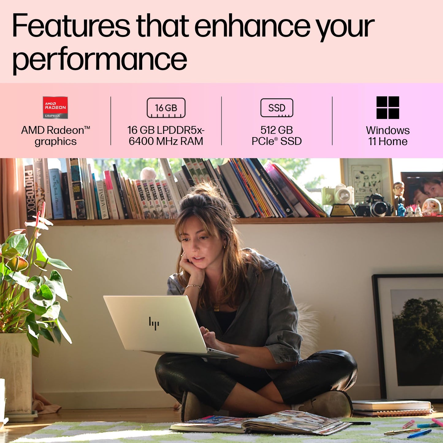 HP Pavilion Aero AI Laptop, AMD Ryzen 5 8640U, 10-12 Tops, 16GB LPDDR5x, 512GB SSD, 13.3-inch (33.8cm), Ultra-Light, WUXGA, AMD Radeon Graphics, 5MP Camera (Win 11, Office 21, Silver, 1kg) bg0016AU