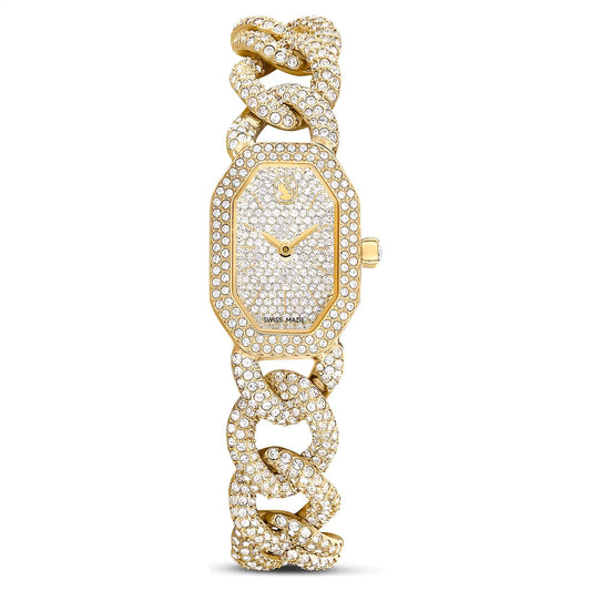Swarovski Dextera Chain Watch Swiss Made, Crystal Bracelet, Gold Tone, Gold-Tone Finish 5668854