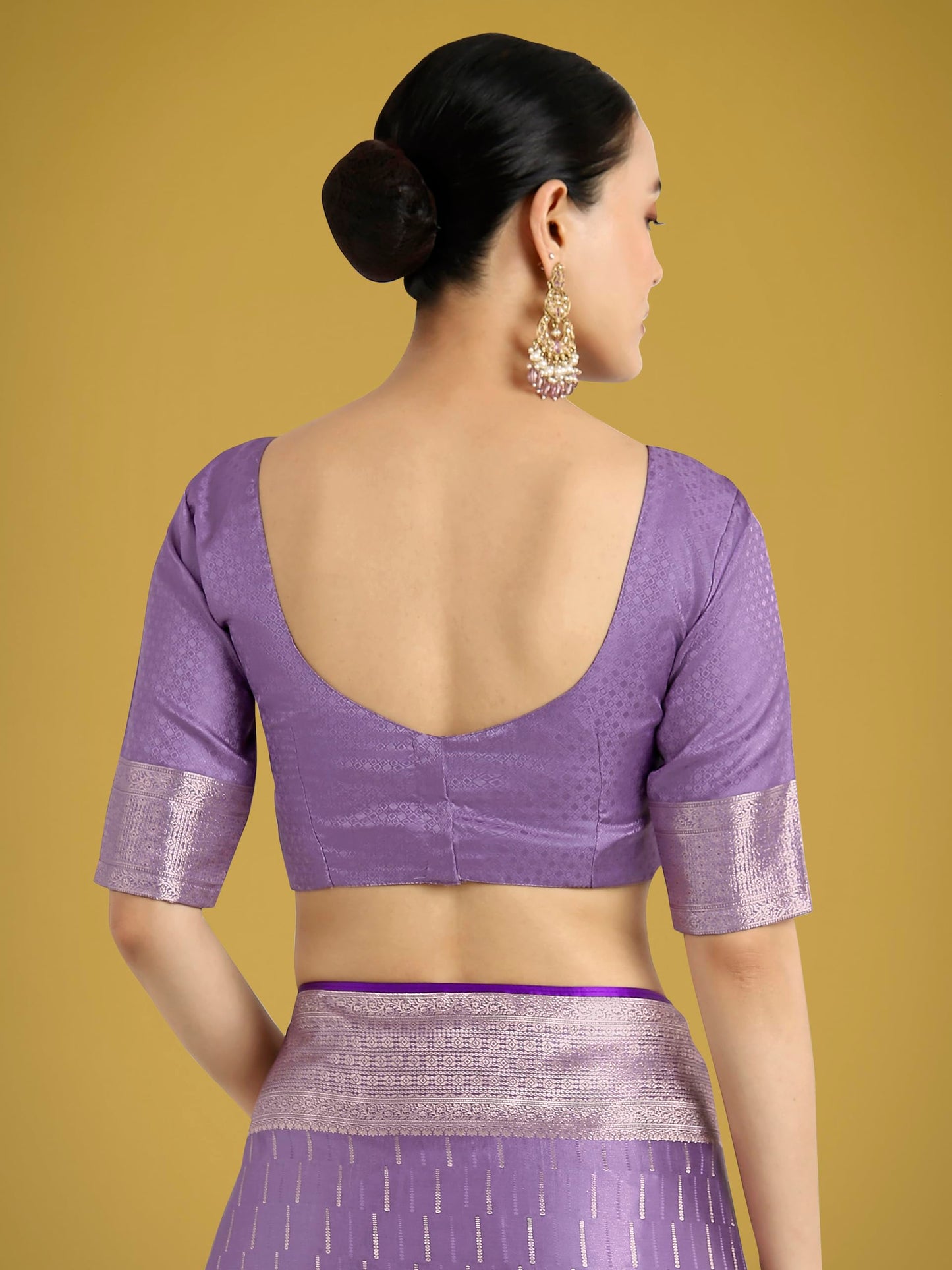 Monjolika Fashion Women Divine Dusty Lavender Zari Weaving Banarasi Satin Silk Trendy Saree For Festival Wear With Bewitching Blouse Piece (13300_Color) (Dusty Lavender)