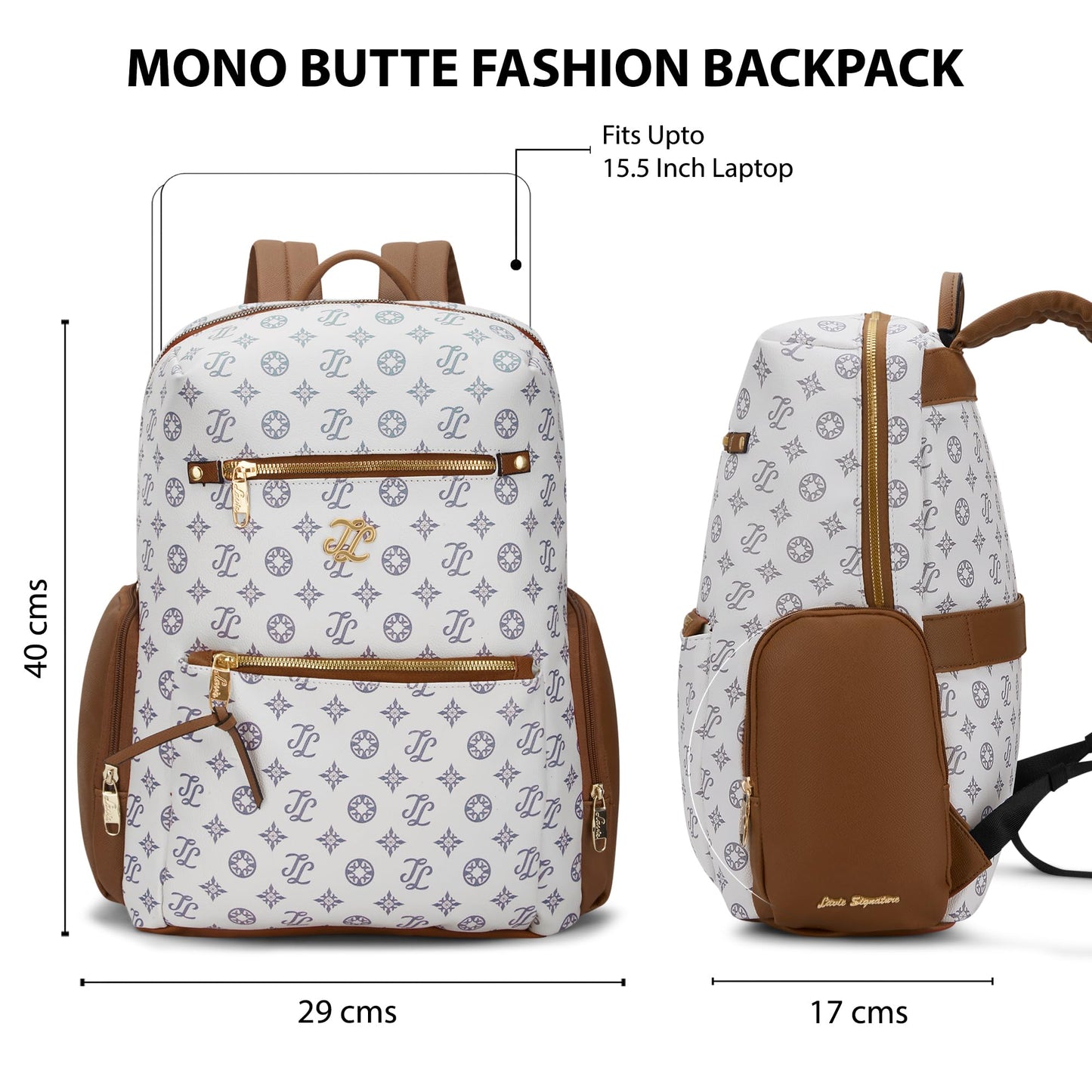 Lavie Signature Women's Mono Butte Large Fashion Backpack for Women | Fits Upto 15.5 Inch Laptop | Fashion Backpack for Work | Ladies purse | Stylish Shoulder Bag | Gift For Women