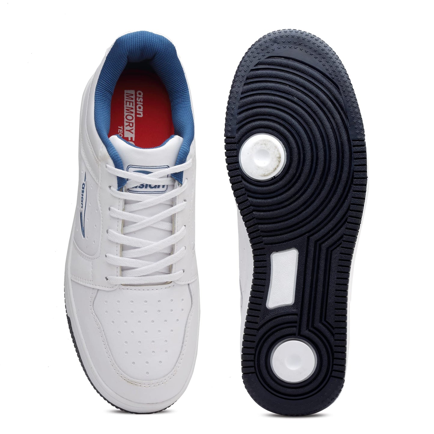 ASIAN Men's JASPER-05 Casual Sneaker,Walking,Gym Shoes with Chunky Rubber Outsole Technology with Waterproof Synthetic Upper TPR Sole with Memory Foam Insole Lace-up Shoes for Men's White
