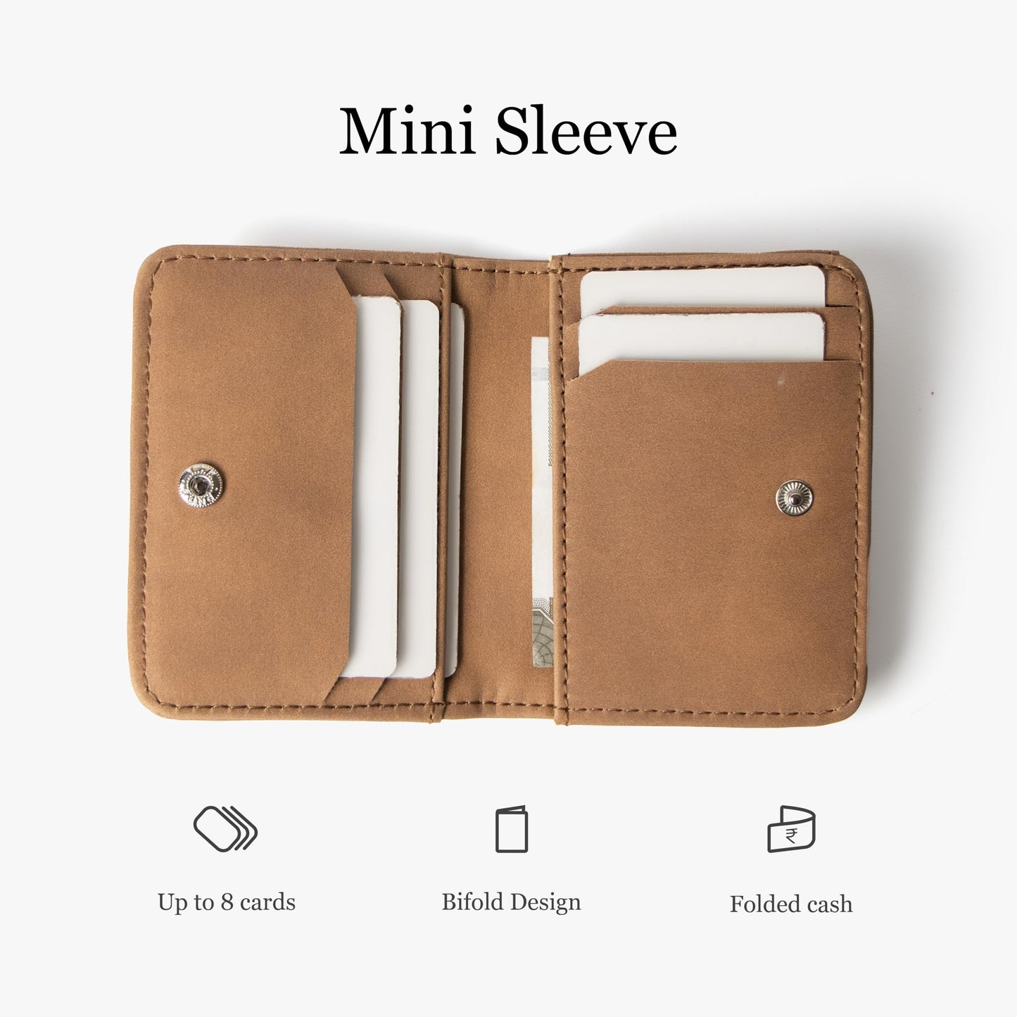 Bellblock Minimal Card Holder for Men/Women | Slim Handcrafted Mens Card Wallet | Upto 7 Cards & Folded Cash | Vegan Leather | Tangerine (Pack of 1)