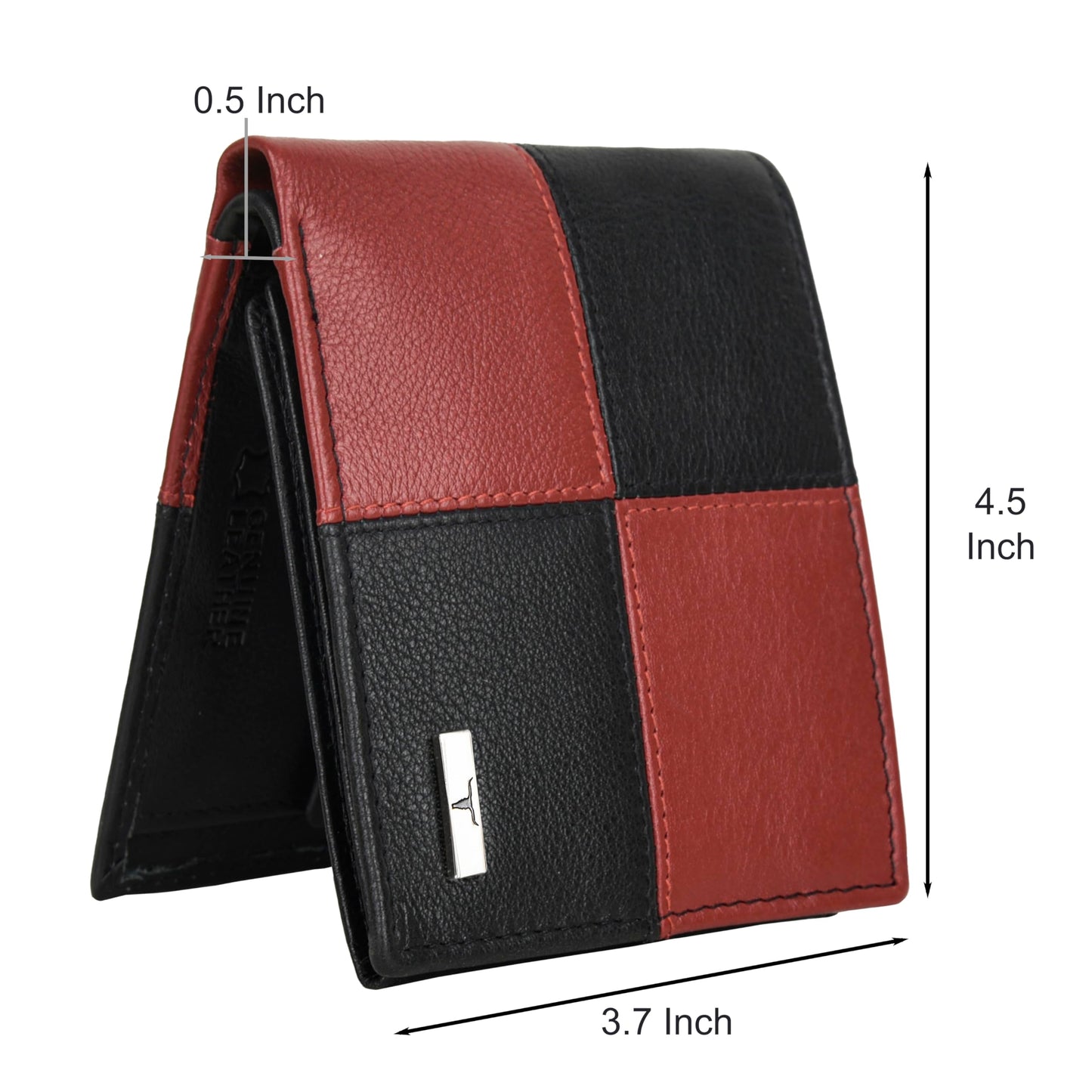 URBAN FOREST Chester Black/Red Leather Wallet for Men