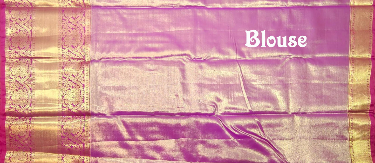 SREE KUMARAN Women's Kanchipuram Silk Pure Pattu Sarees With Blouse (VSK124-1)