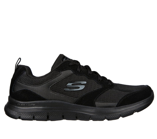 Skechers Women Flex Appeal 4.0-Active Flow Black Lace Up Casual Sneakers