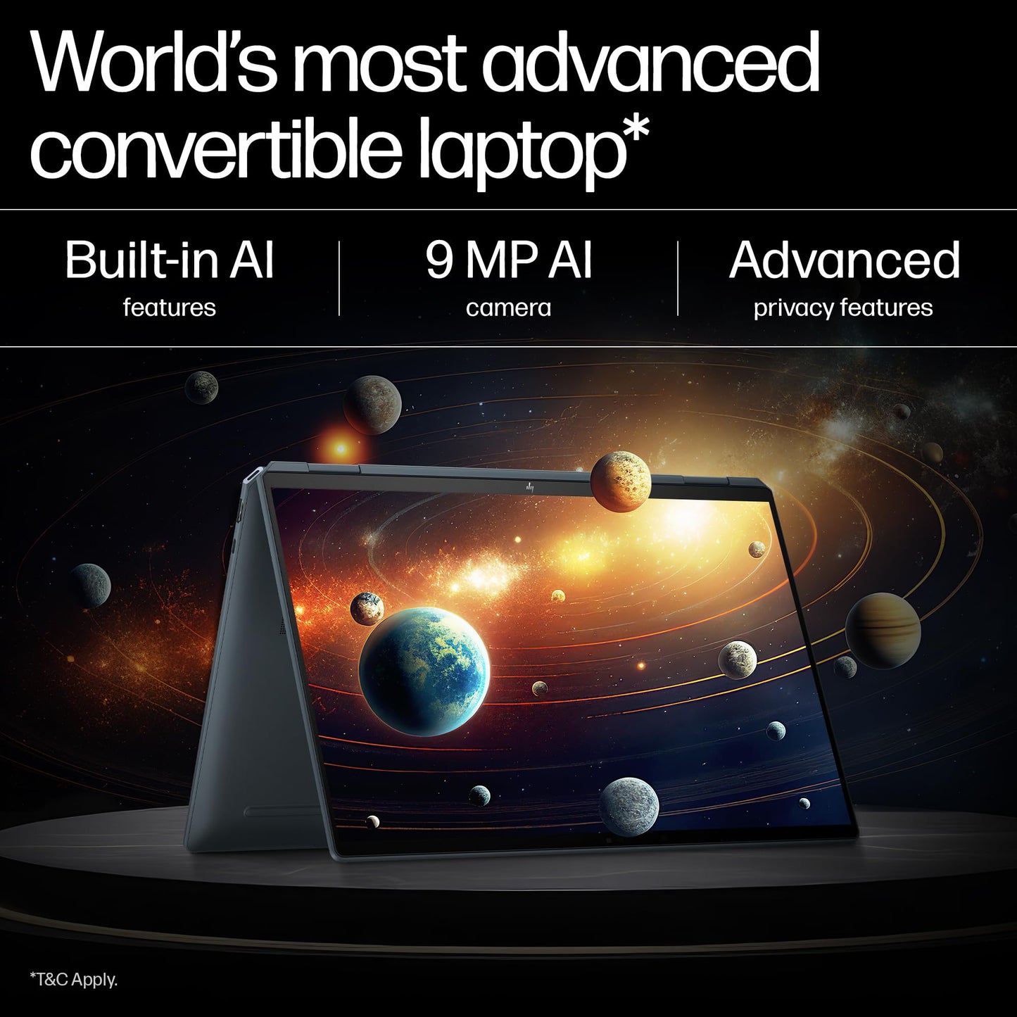 HP Spectre x360 AI Laptop, Intel Core Ultra 7 155H, 12 TOPS, 32GB LPDDR5x, 1TB SSD (Win11, Office21, Blue, 1.9kg), Touchscreen, 2.8K, OLED, 16-inch(40.6cm), Intel Arc graphics, 9MP IR camera, aa0664TX