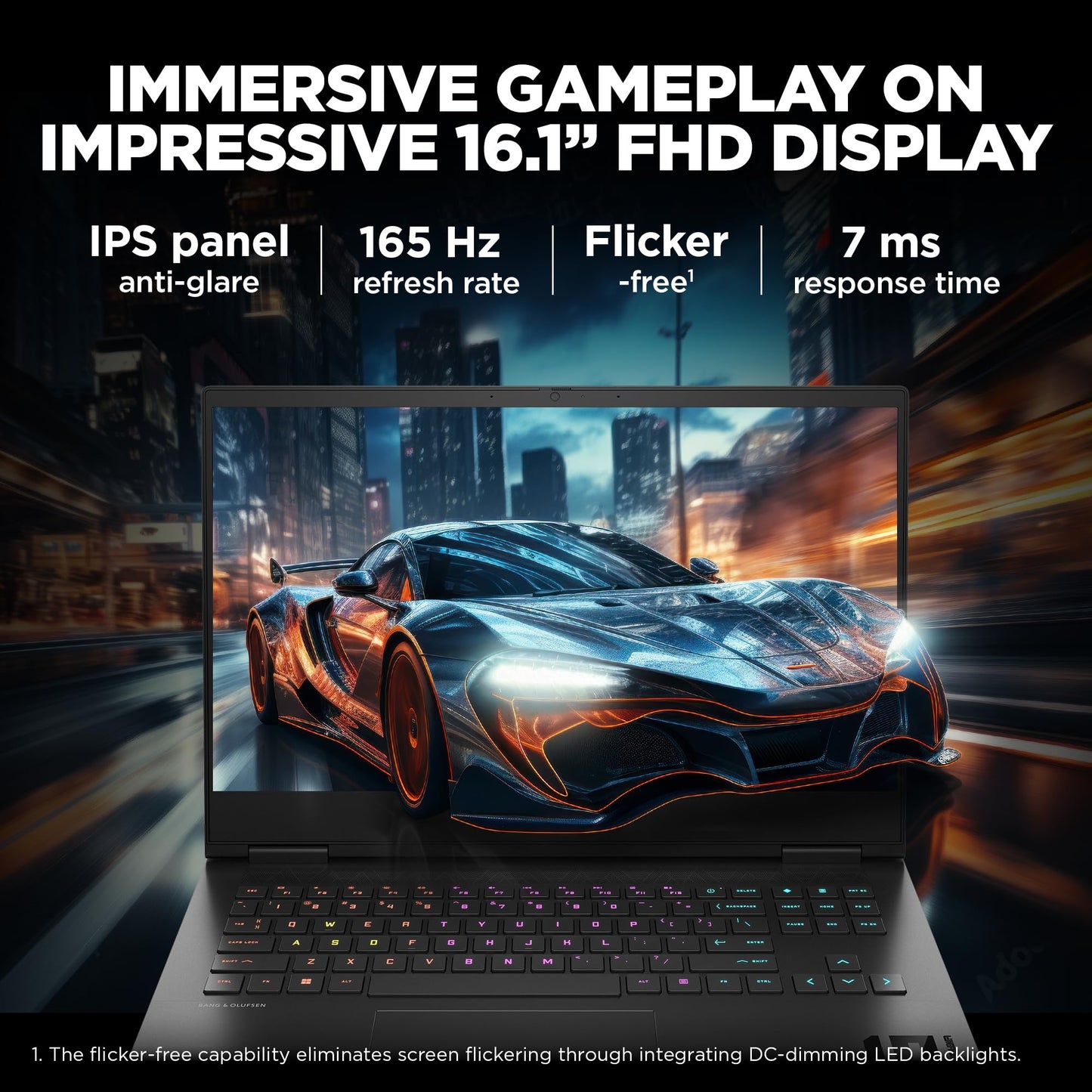HP OMEN, AMD Ryzen 7-7840HS, 6GB NVIDIA GeForce RTX 4050 Gaming Laptop (16GB RAM, 1TB SSD) 165Hz, IPS, 16.1"/40.9cm, Win 11, MS Office 2021, Black, 2.37Kg, RGB Keys, Tempest Cooling, xd0015AX