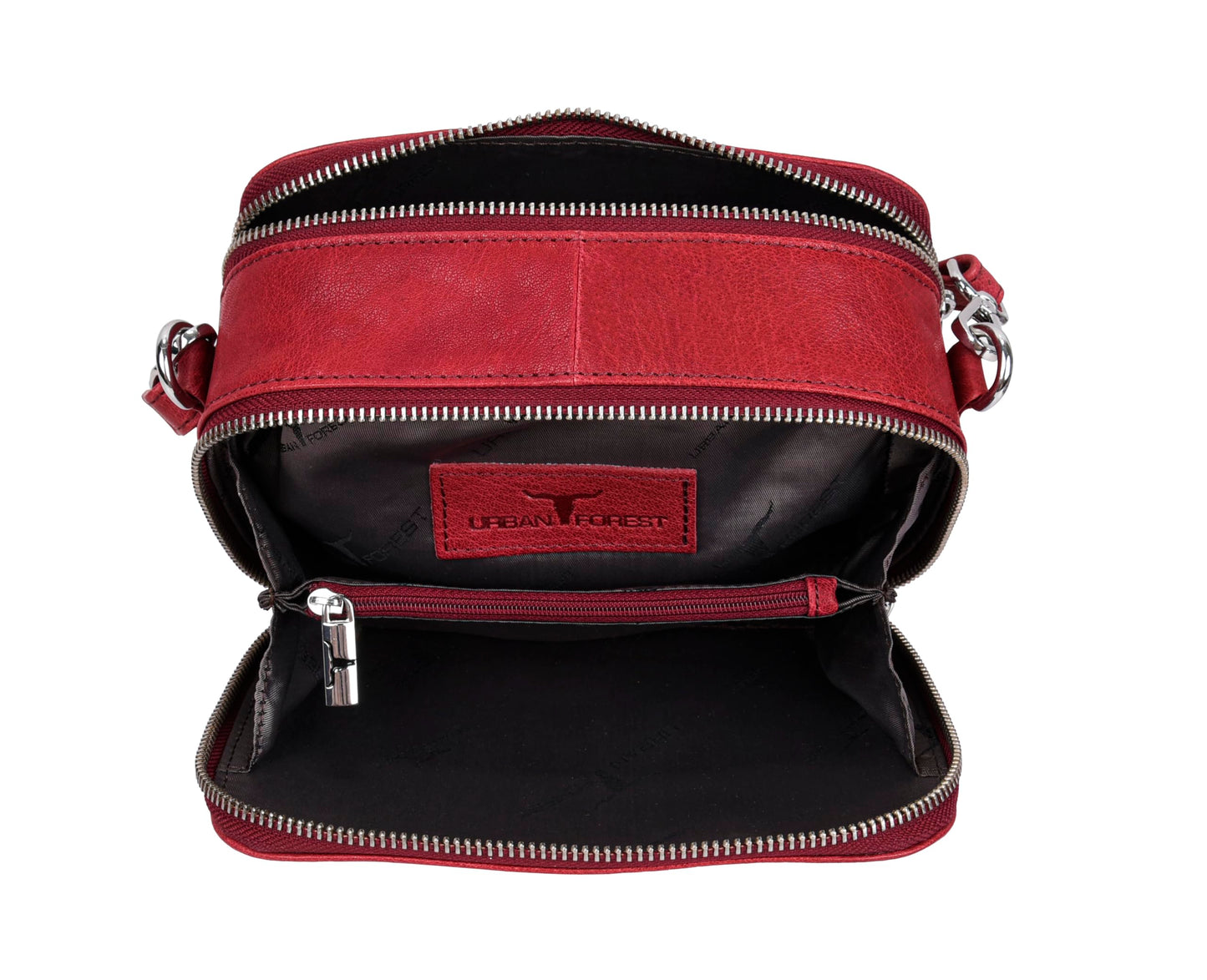 URBAN FOREST Emma Red Leather Sling Bag for Women