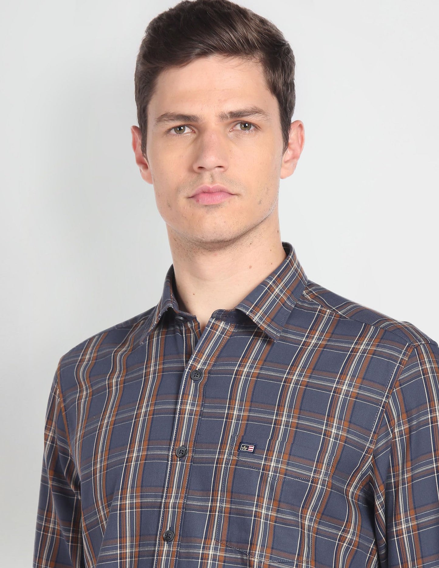 Arrow Men's Slim Fit Shirt (ASADOSH02257_Dark Grey