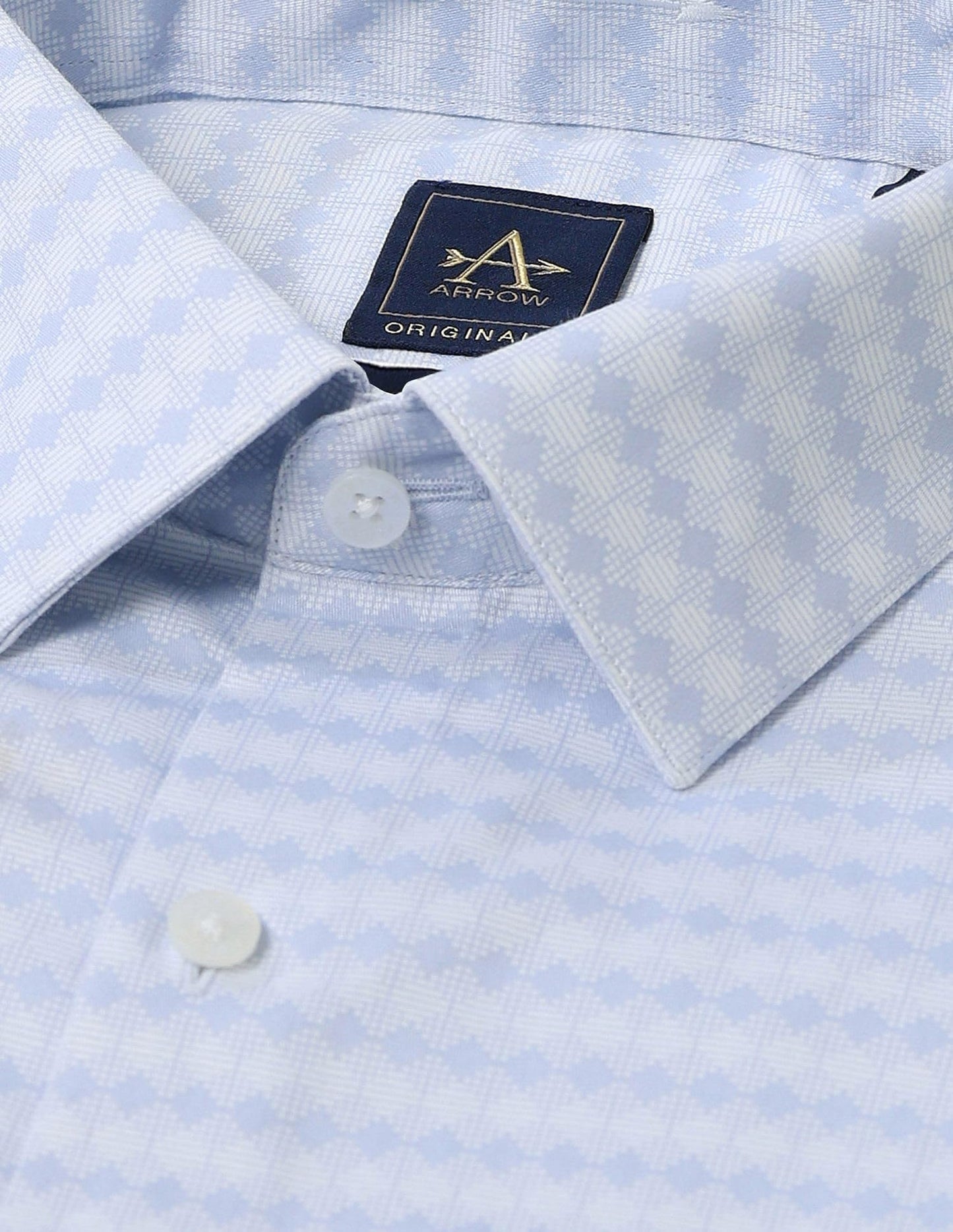 Arrow Regular Fit Printed Shirt_ARAJSH0770_44 Light Blue