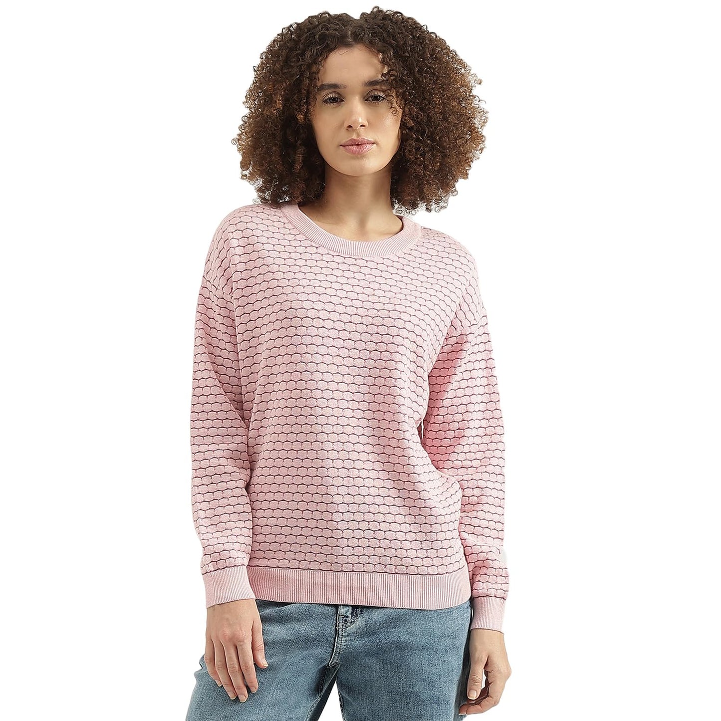 UNITED COLORS OF BENETTON Round Neck Textured Sweater