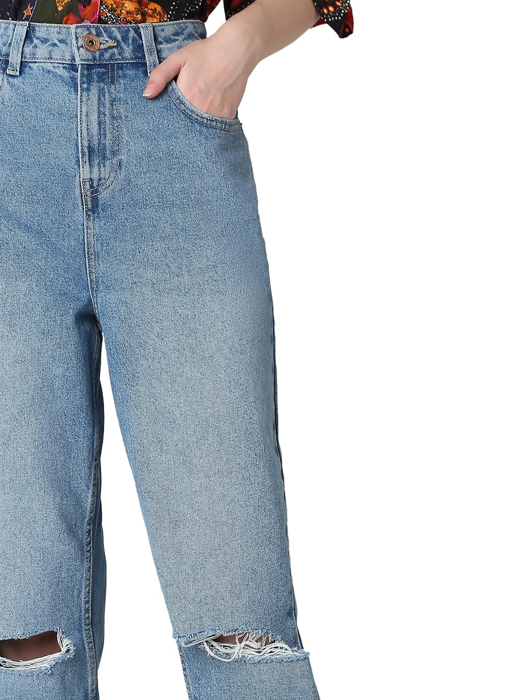 Vero Moda Women's Straight Jeans (10323913-Light Blue Denim_Light