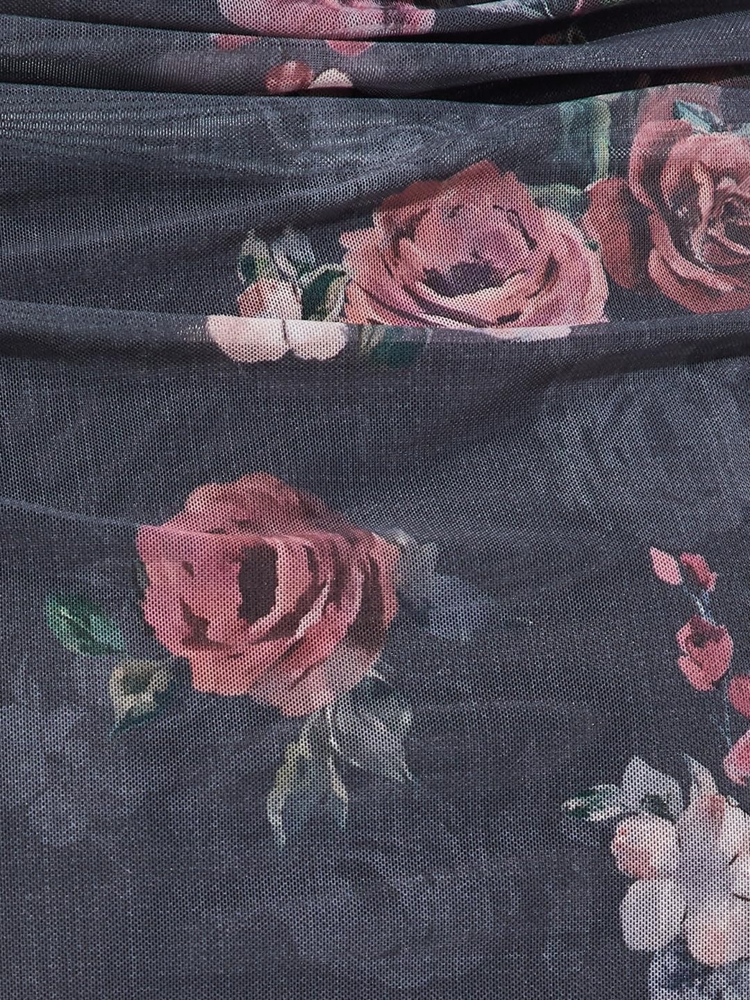 Max Alaya F x URB_N Women Floral Print Bodycon Dress (Grey_XL)