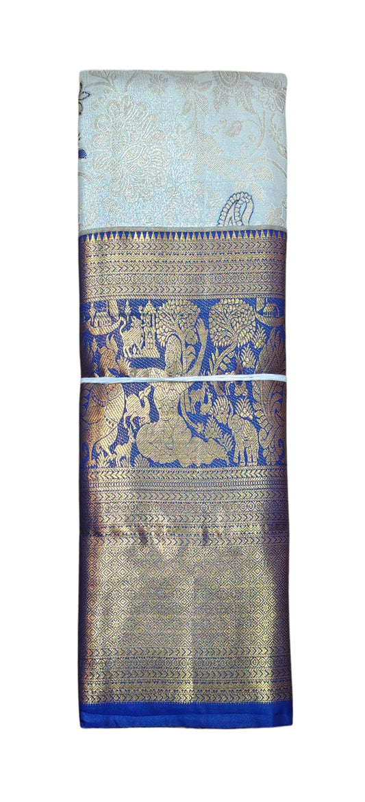 VFCollections Women's Kanchipuram Silk Pure Pattu Sarees With Blouse (VFC635-1)