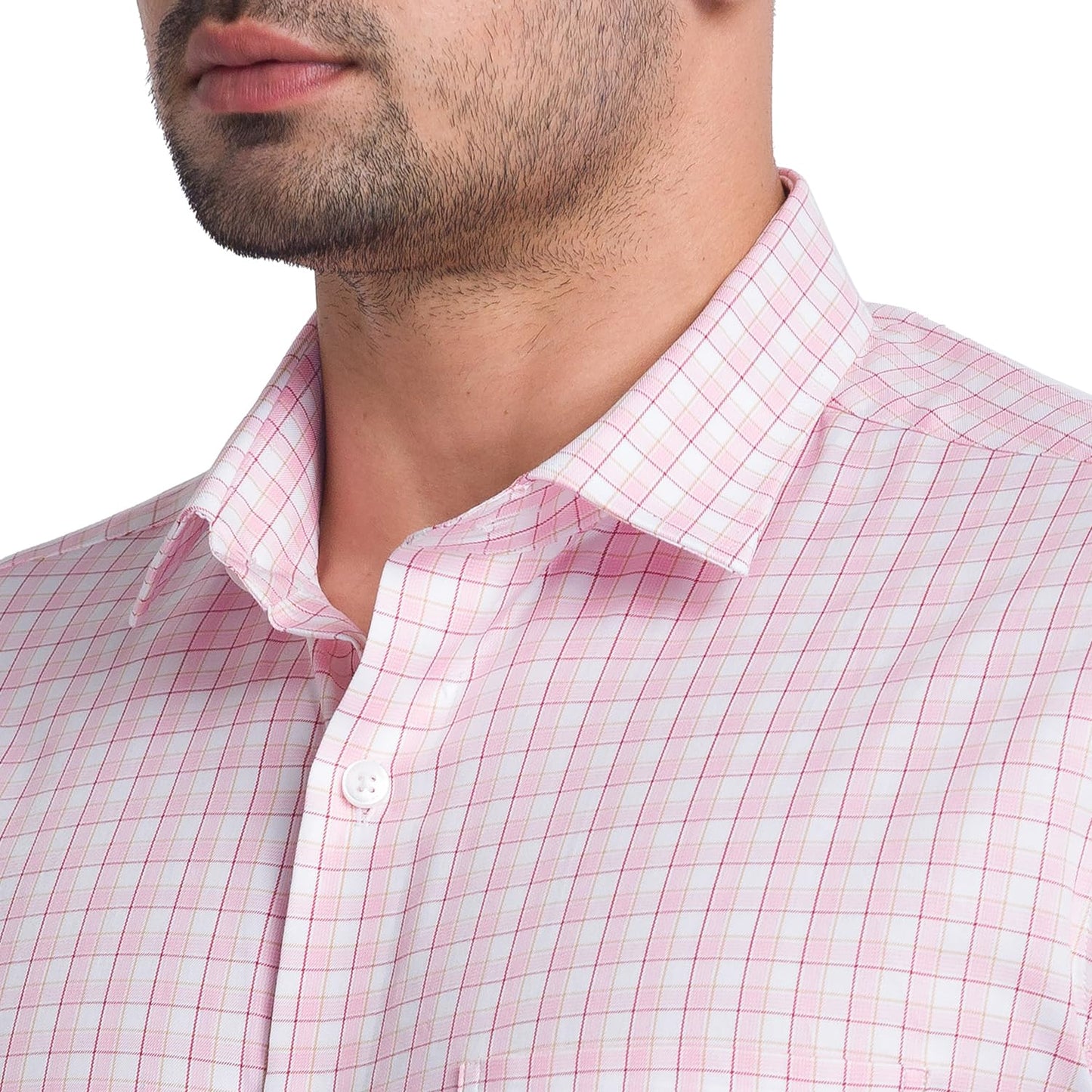 Park Avenue Men's Checkered Regular Fit Shirt (PMSL16538-R3_Medium Red 39)