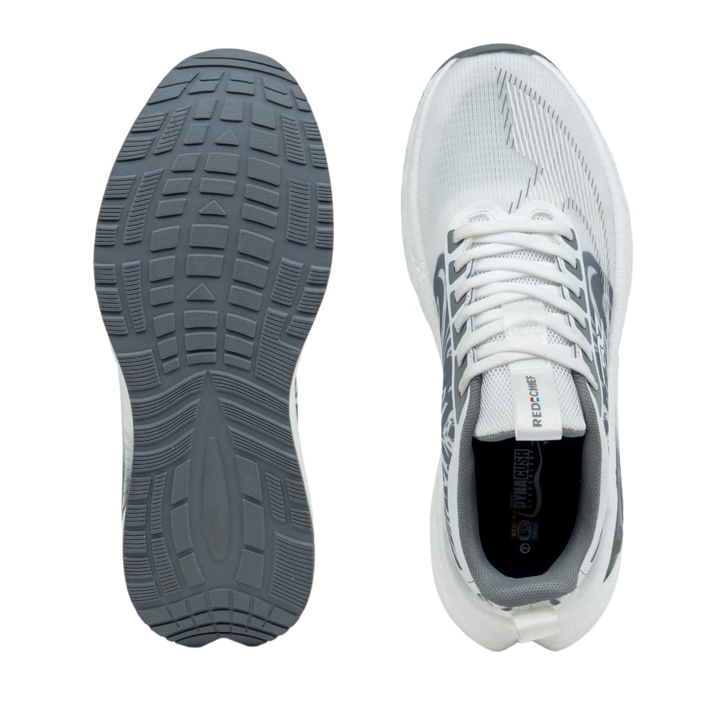 Red Chief Sports Running Shoes for Men & Boys | Stylish Lace-Up Outdoor Shoes | Lightweight Walking-Style Runners | Comfortable Athletic Lt.Grey-White | Size-6 | R1708 F039