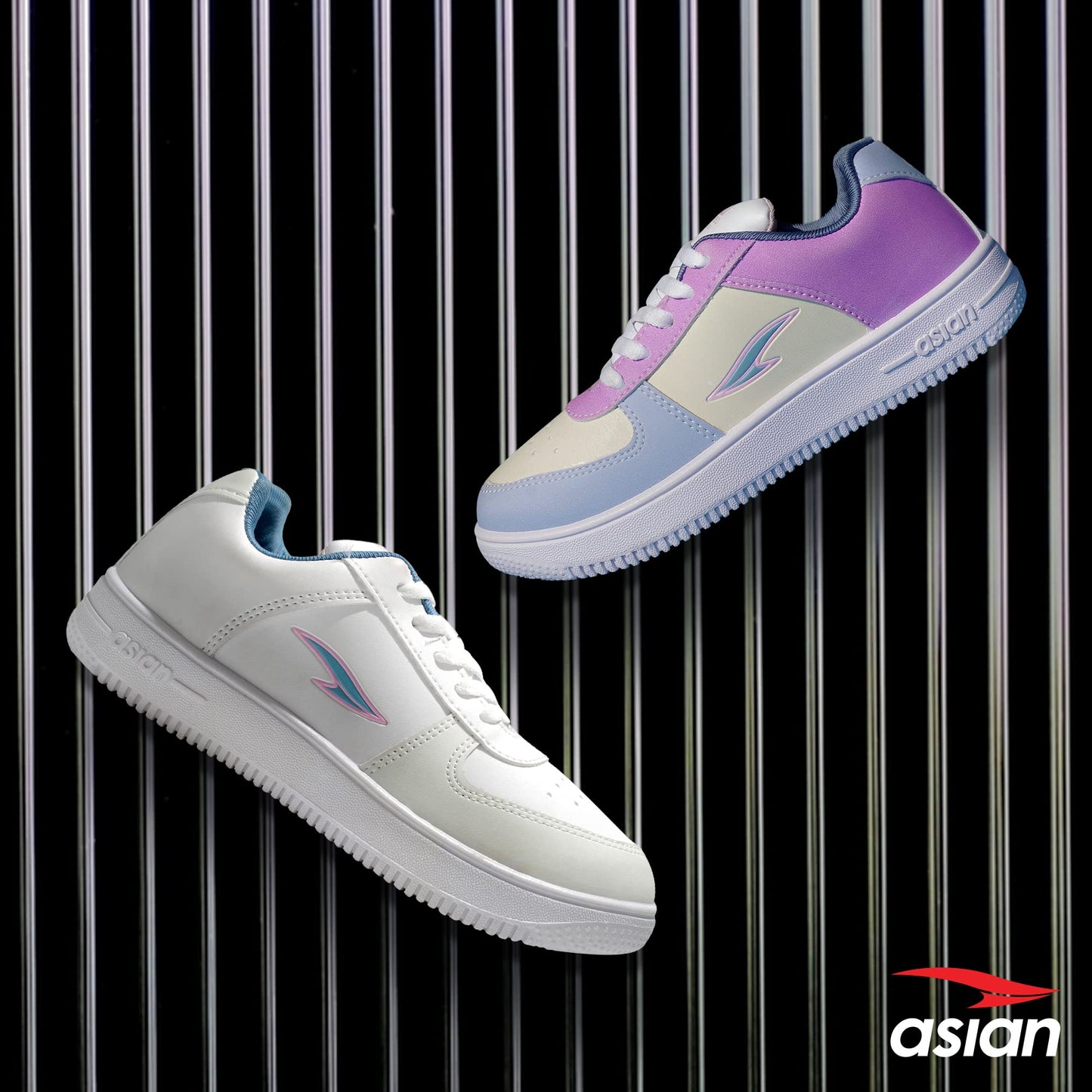 ASIAN Women's Trendy-21 Casual Sneaker Colour Changing Shoes With Extra Cushion Lightwight Lace-Up Shoes For Women's & Girl's, White - 8 UK