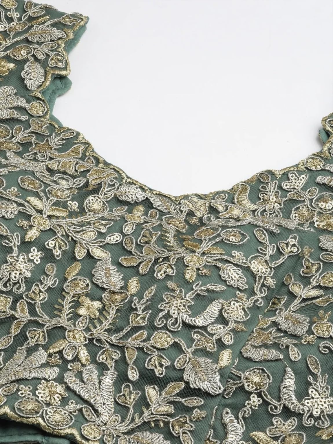 Divine Exim Women's Net Semi Stitched Lehenga Choli with Dupatta | Thread and Sequin Embroidery Pattern | Traditional, Wedding, Ethnic Wear Lehenga (Light Green)