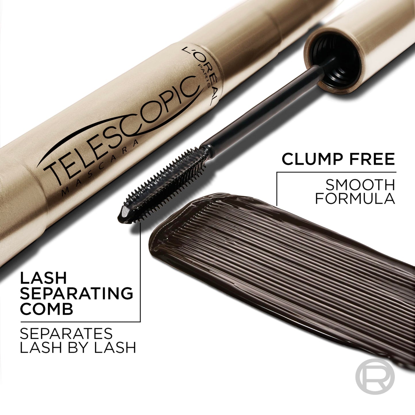 L Oreal Paris Telescopic Mascara, Carbon Black, 0.27 Ounces
