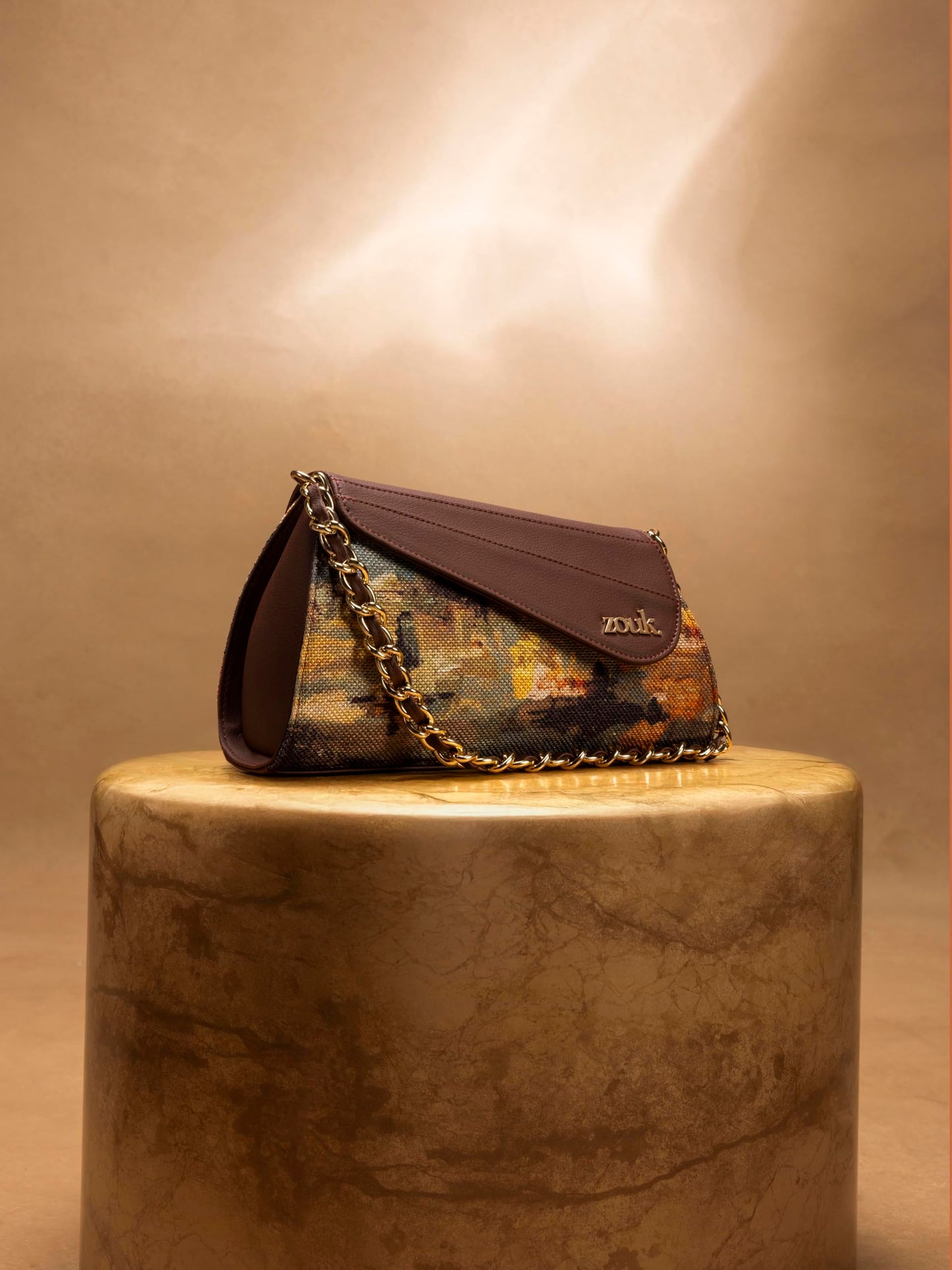 ZOUK Rhea Kapoor Mini Shoulder Bag - Bombay Tapestry | Vegan Leather Shoulder Bag for Women | Multicolor