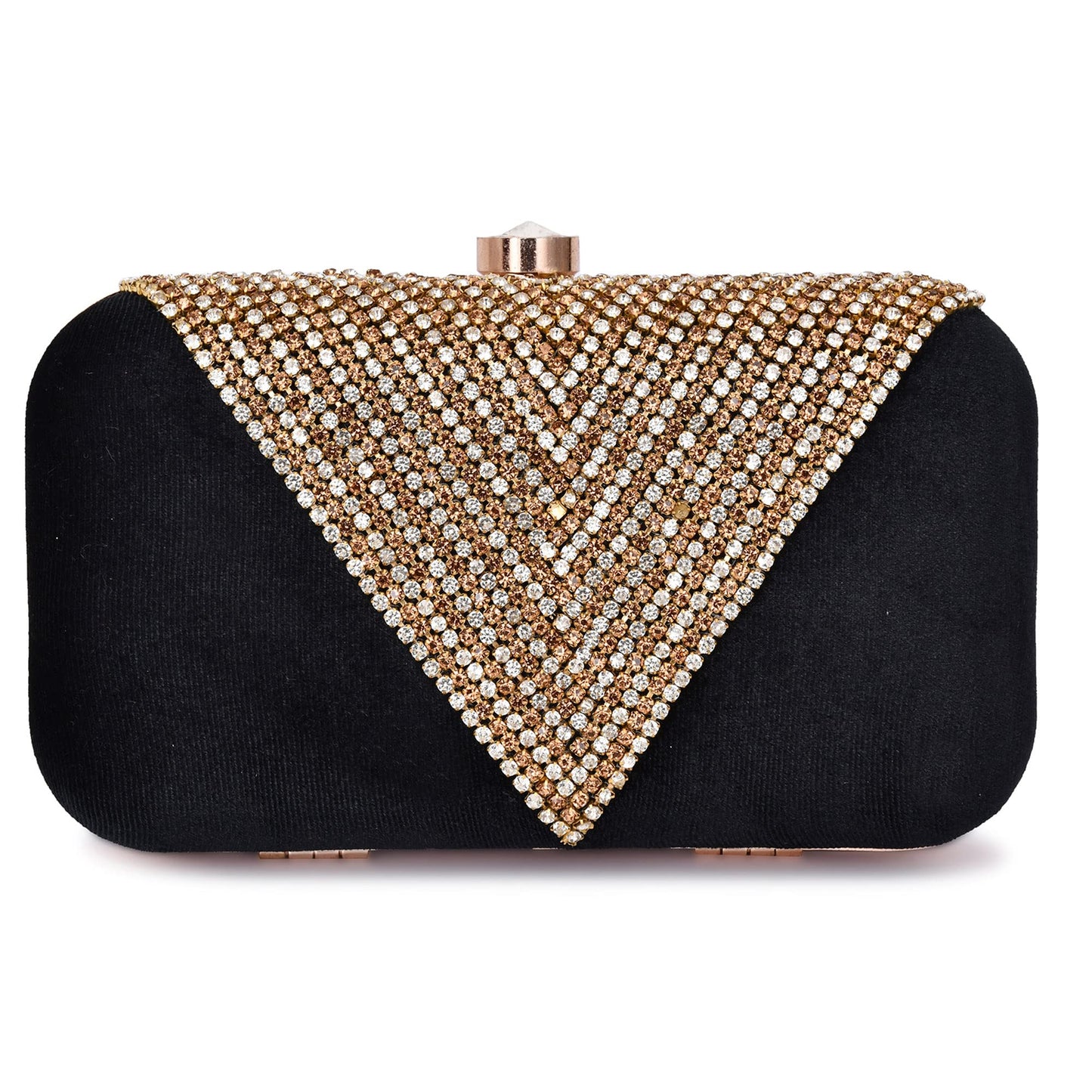 For The Beautiful You Black Embroidered Women's Clutch (410)
