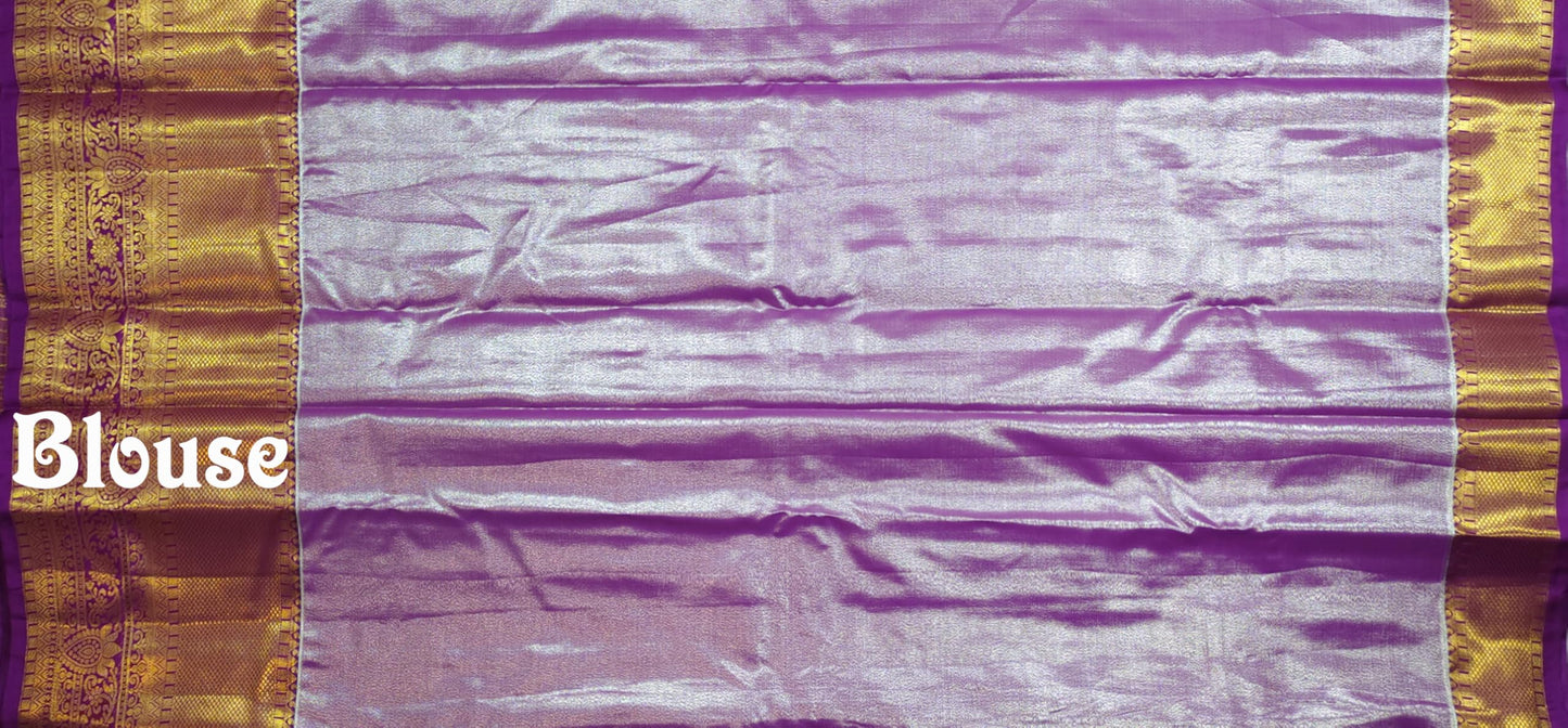 VFCollections Women's Kanchipuram Silk Pure Pattu Sarees With Blouse (VFC024-15)