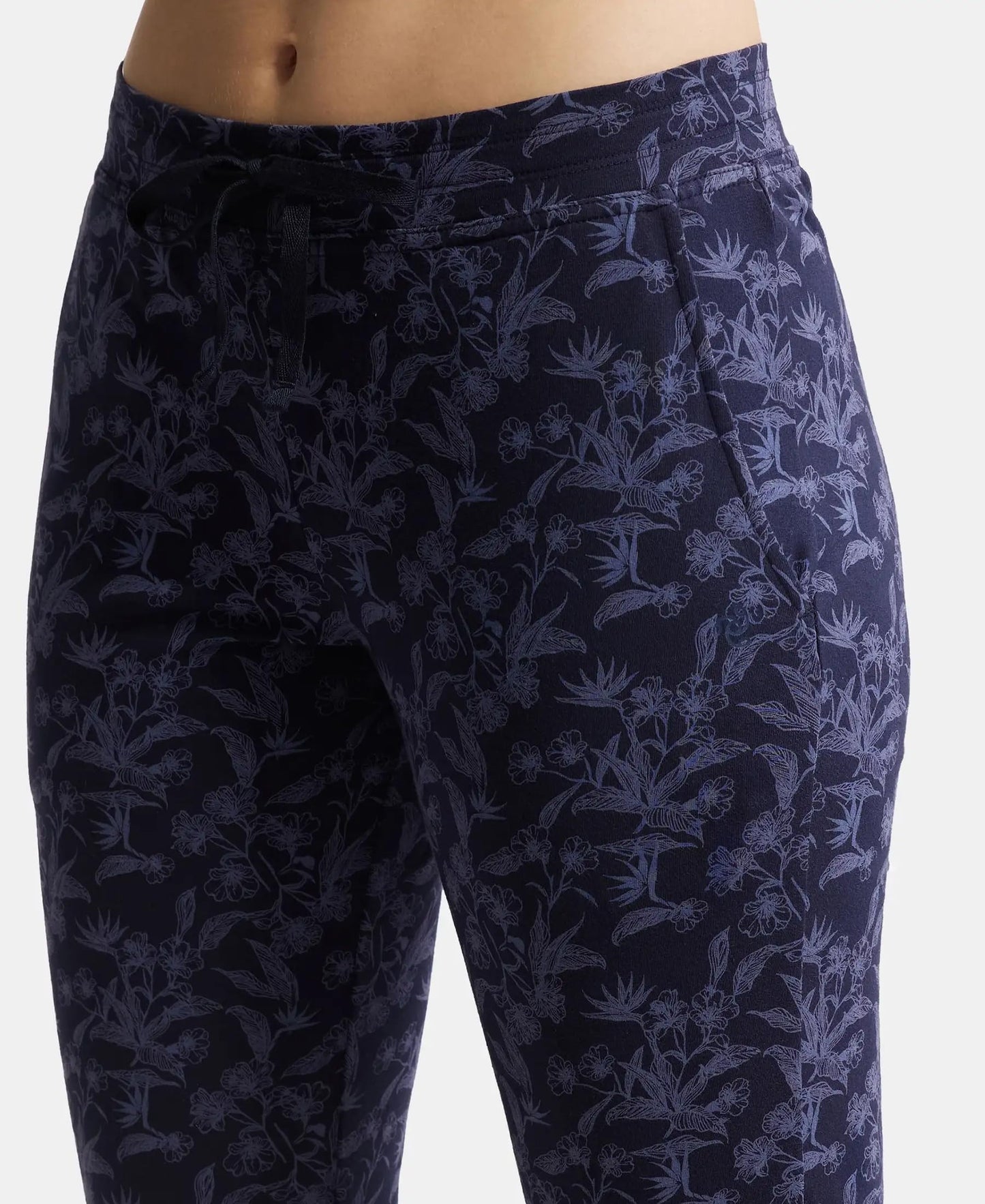 Jockey Women's Regular Fit Cotton Capri (1301_Navy Blazer Printed_XXL_Blue_2XL)
