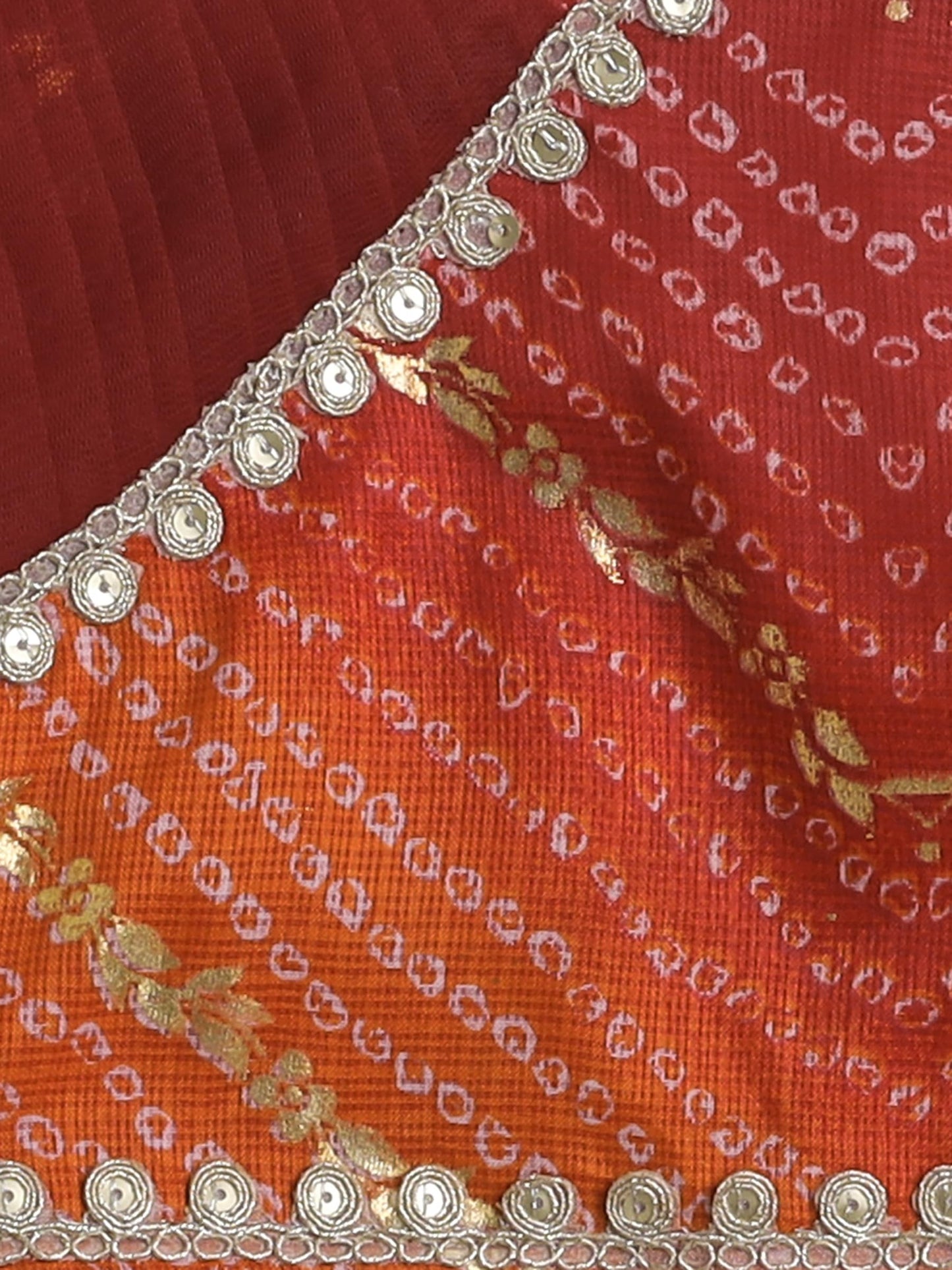 The Magic Wand Kids Lehenga Choli for Girls Emebellished Sleeveless Kota Doria Ethnic Chaniya Dress with Attached Dupatta Perfect for Party & Occasions, Maroon, 3-4 Year