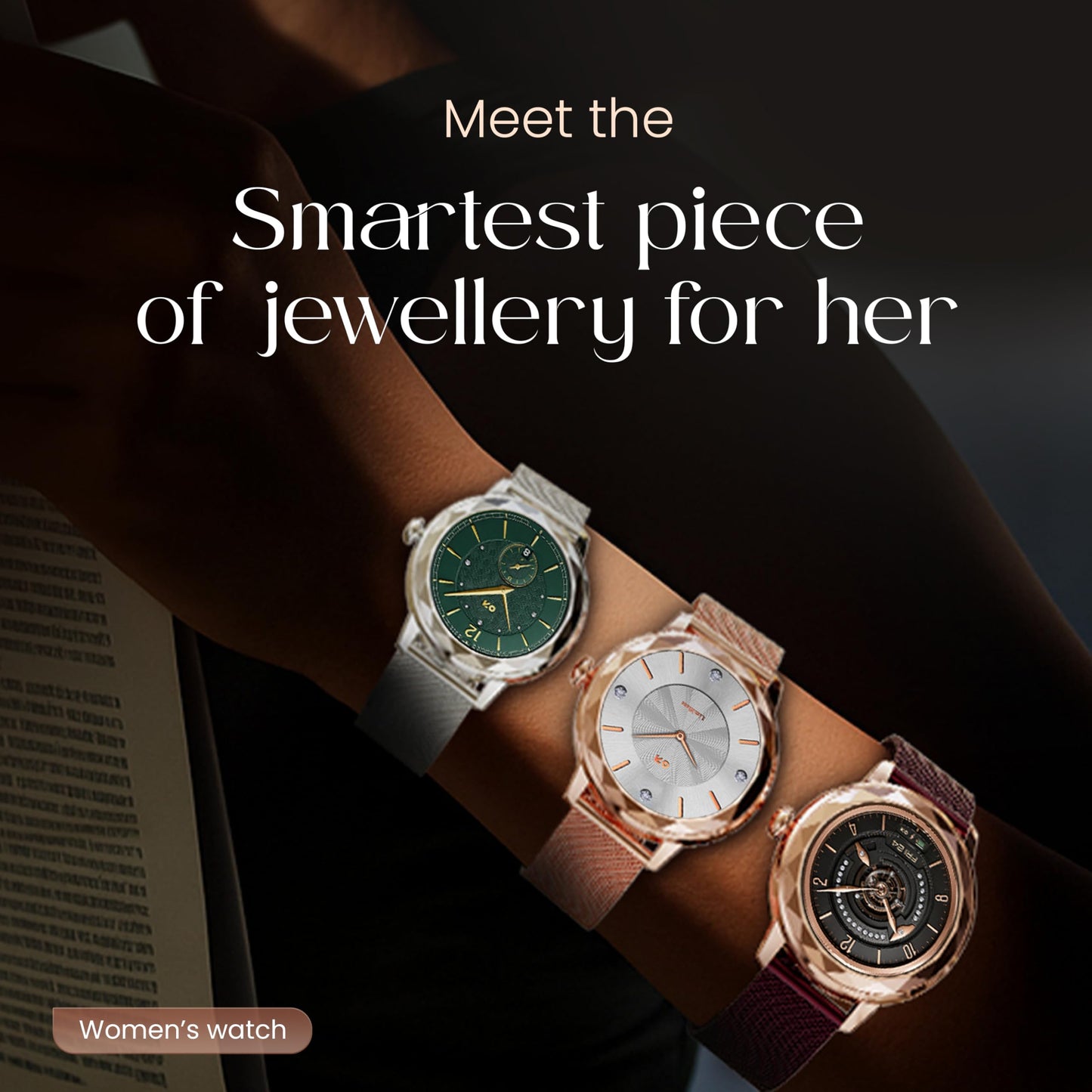GOBOULT Newly Launched Alora Smart Watch 1.19'' AMOLED Display, BT Calling, Rotating Bezel, 150+Watchfaces, 800 Nits Brightness, AI Voice Assistant, SpO2 Monitoring, 120+ Sports Mode (Red Wine)