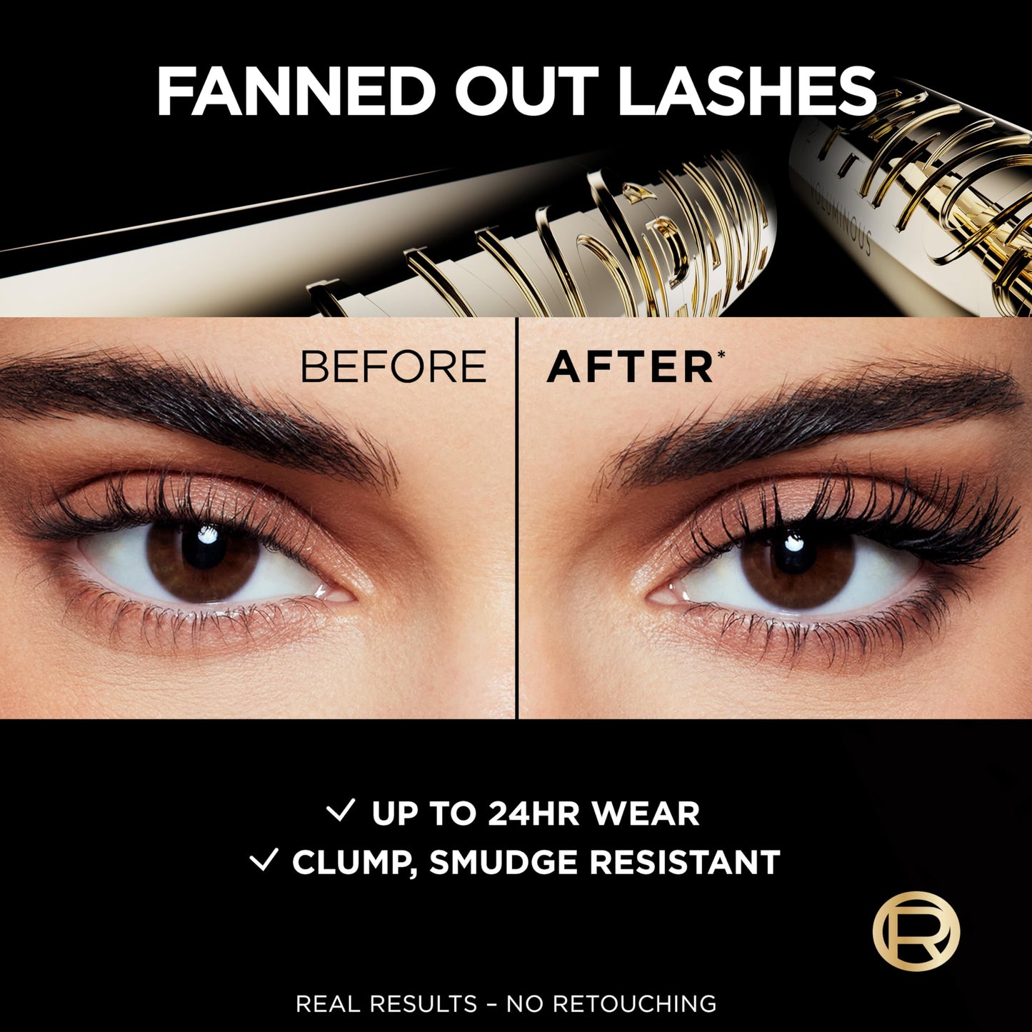 L’Oreal Paris Voluminous Panorama Waterproof Mascara Volumizing, Clump Free, Smudge free, Long-lasting, Black, 9.9ml