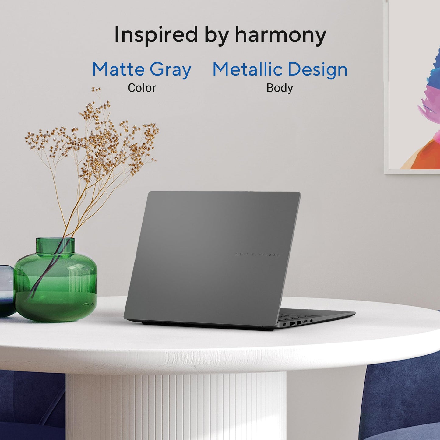 ASUS Vivobook S16,14th Gen, Intel Core 5-210H,Metallic Design Laptop(Intel UHD iGPU/16GB RAM/512GB SSD/FHD+/16""/144Hz/Windows 11/M365 Basic(1Year)*/Office Home 2024/Matte Gray/1.7Kg) S3607VA-RP113WS