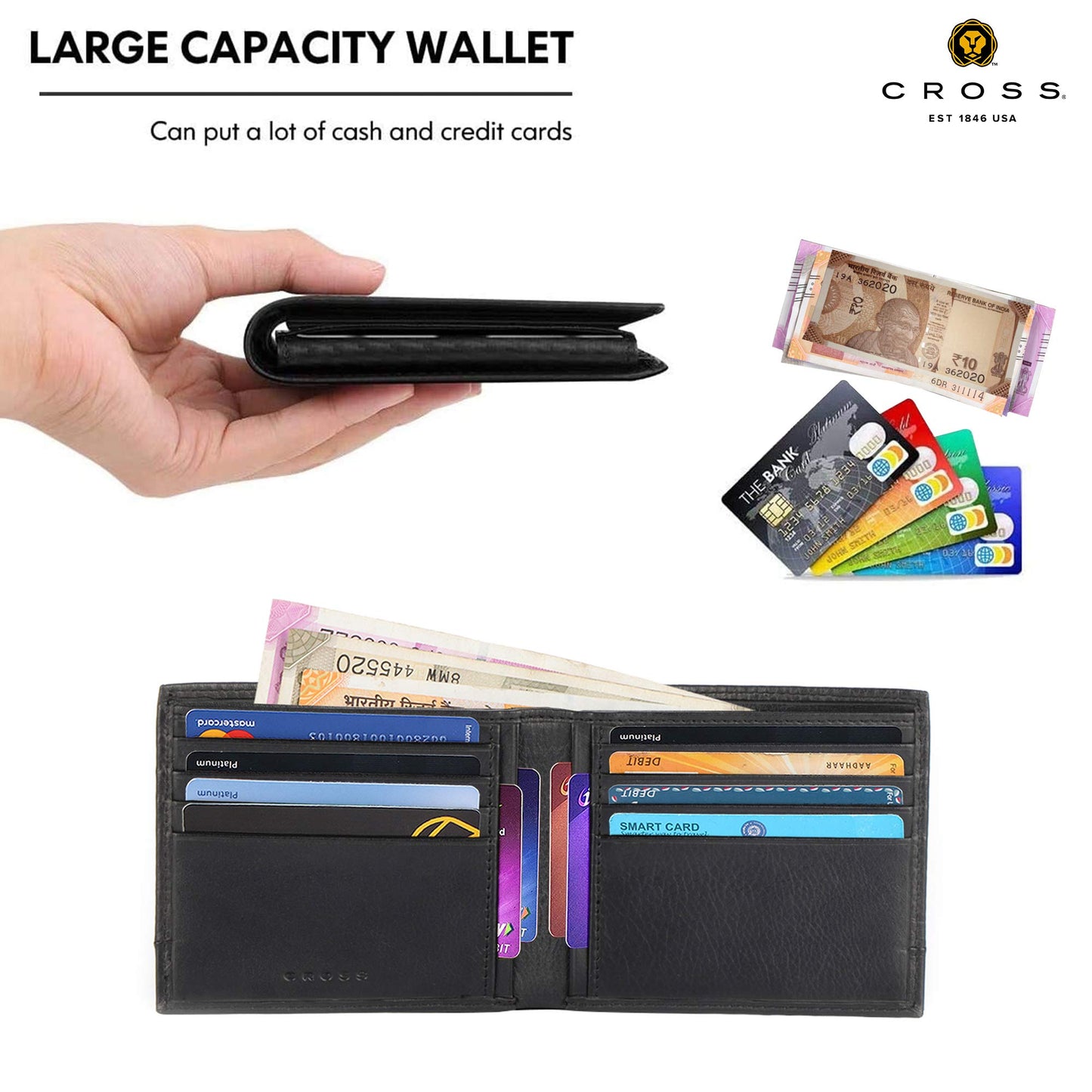 Cross Black Leather Men's Wallet (AC068120-1)