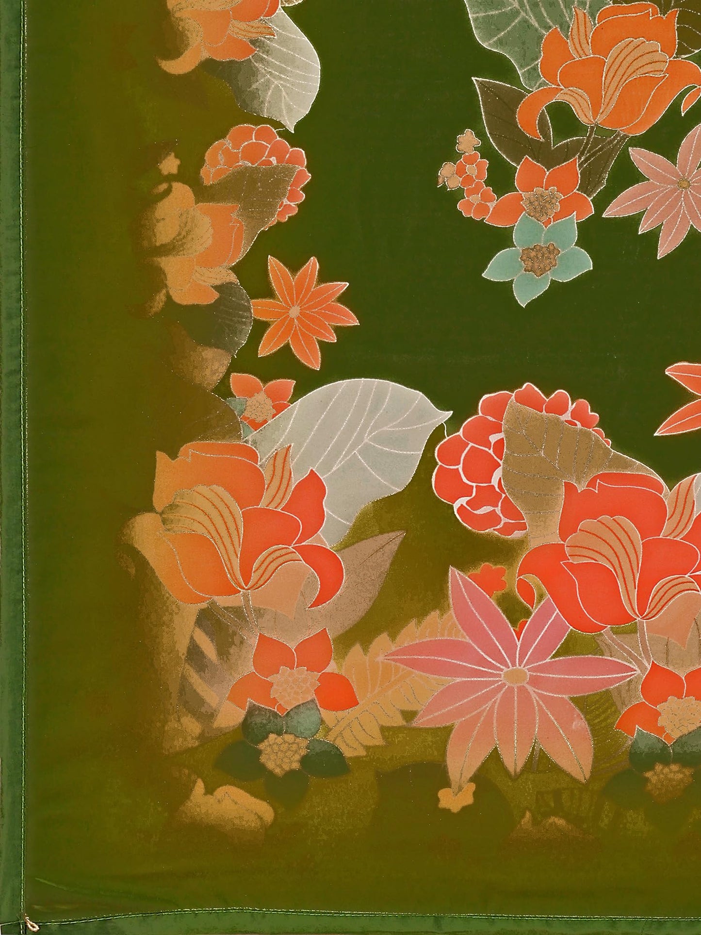 PURVAJA Women Georgette Semi-Stitched Lehenga Choli Set (Viana-Green Free Size)