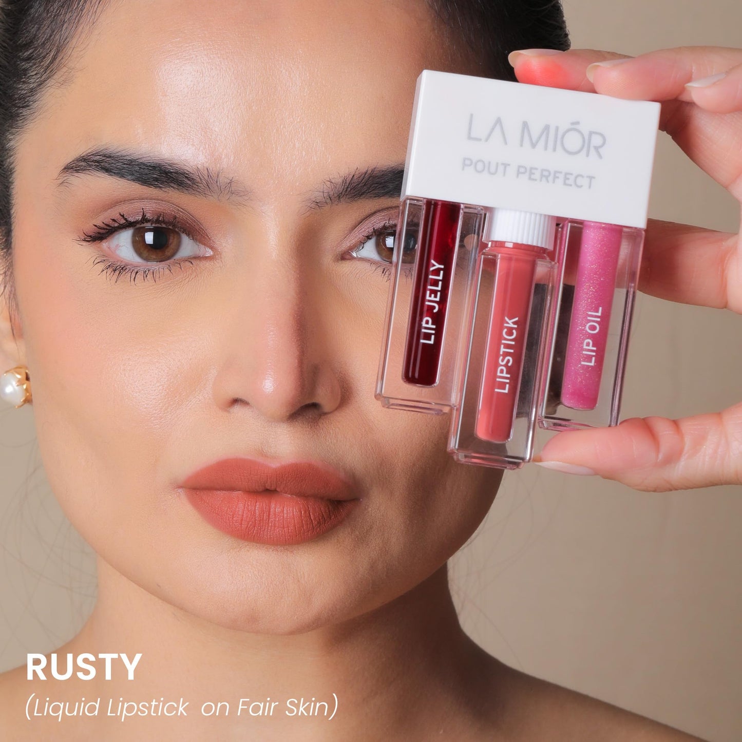 Lamior Pout Perfect 3-in-1 Lip Kit | Lip Stain, Matte Liquid Lipstick & Glossy Lip Oil | Long-Lasting Hydrating Formula | Peptides, Ceramides & Noni for Soft, Smooth Lips | Ultimate Lip Care