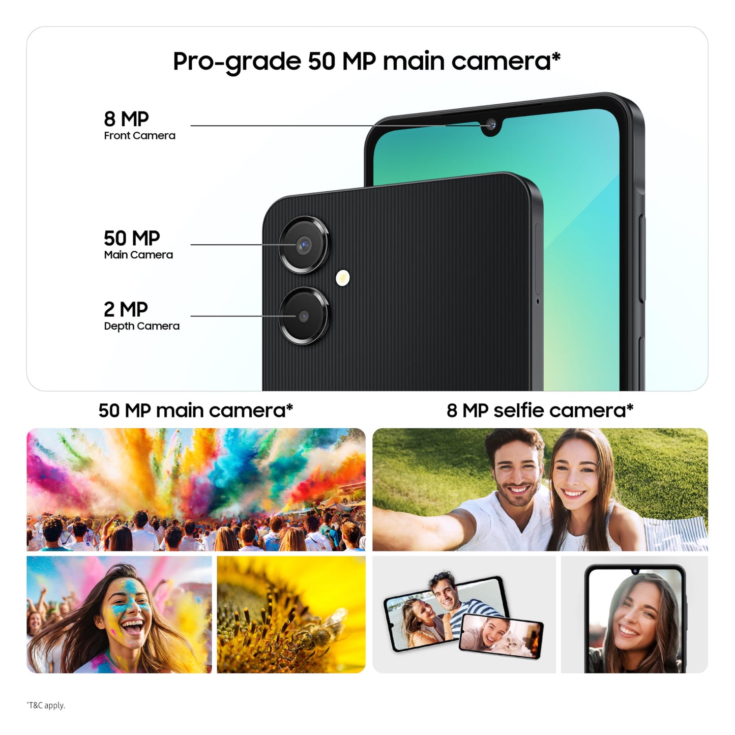 Samsung Galaxy A06 5G (Gray, 6GB RAM, 128GB Storage) | 50MP Dual Camera | 4 Gen OS Upgrades | IP54 Rating | Voice Focus