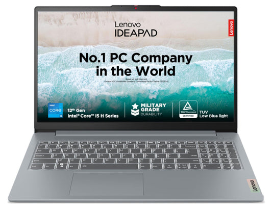 Lenovo IdeaPad, Intel Core i5 12th Gen 12450H, 16GB RAM, 512GB SSD, FHD 15.6"(39.6cm), Windows 11, Office Home 2024, Arctic Grey, 1.62Kg, 83ER00MDIN, Thin & Light, 3months Game Pass Laptop