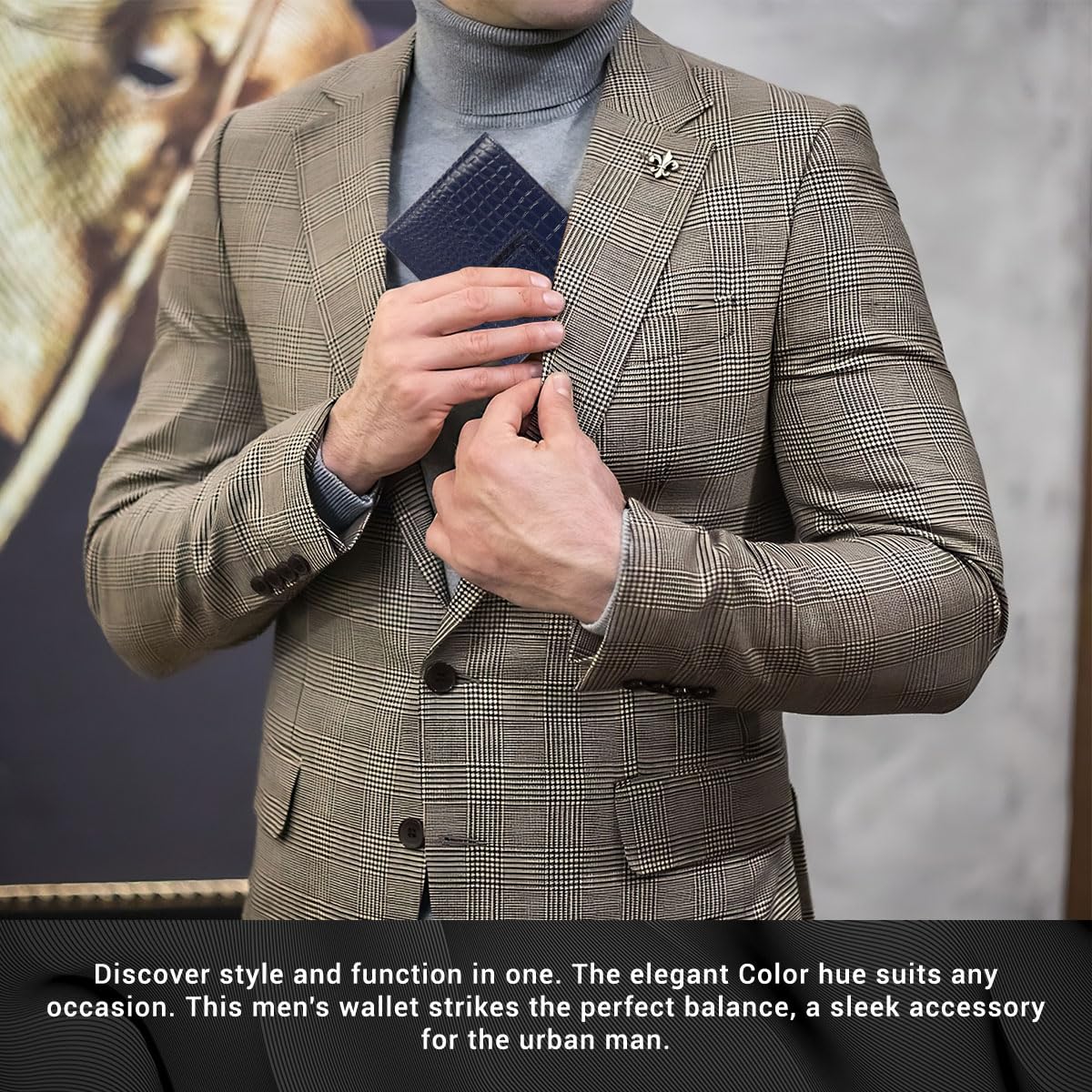 HAMMONDS FLYCATCHER RFID Wallet for Men Leather Original, Mens Wallet, Leather Wallets for Men Stylish, Bi-Fold Wallets for Man, 6 Card Slots, 1 ID Slot, Coin Pocket, Gift for Mens - Croc Blue