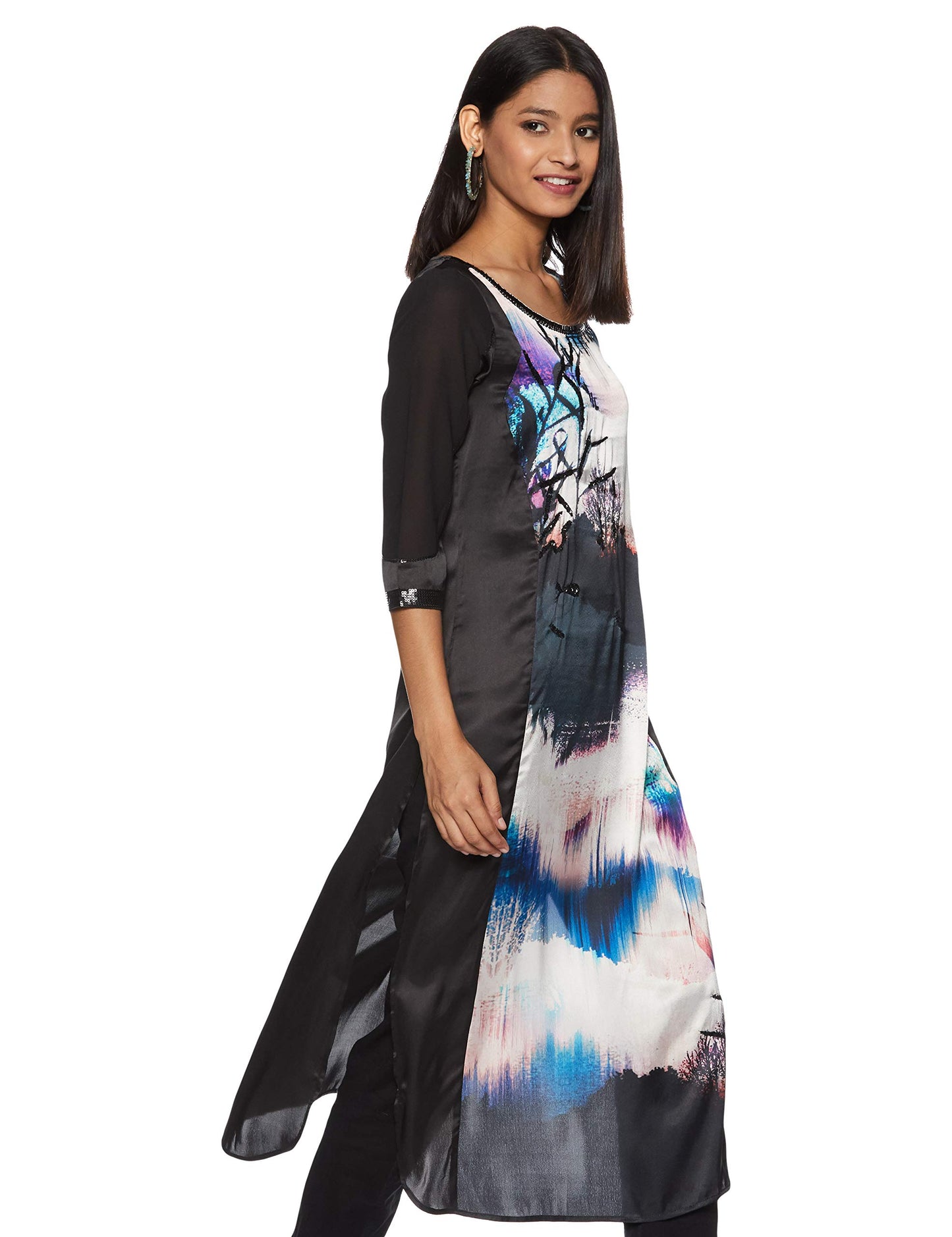 W for Woman Women's Straight Kurta (16AUS11190-57874-6-GREY)